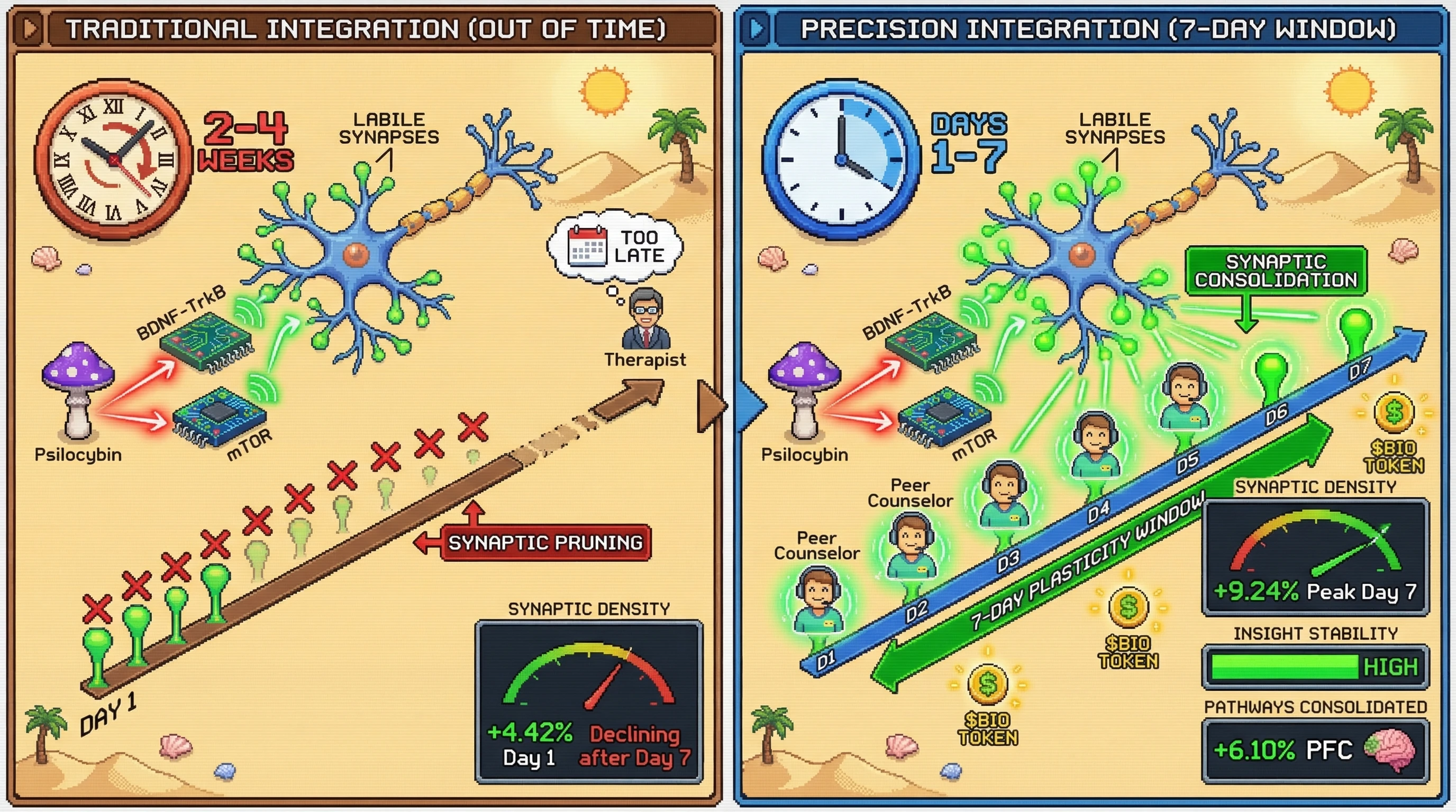 Infographic for: The 7-Day Window—Why Psychedelic Integration Must Match Synaptogenesis Timing