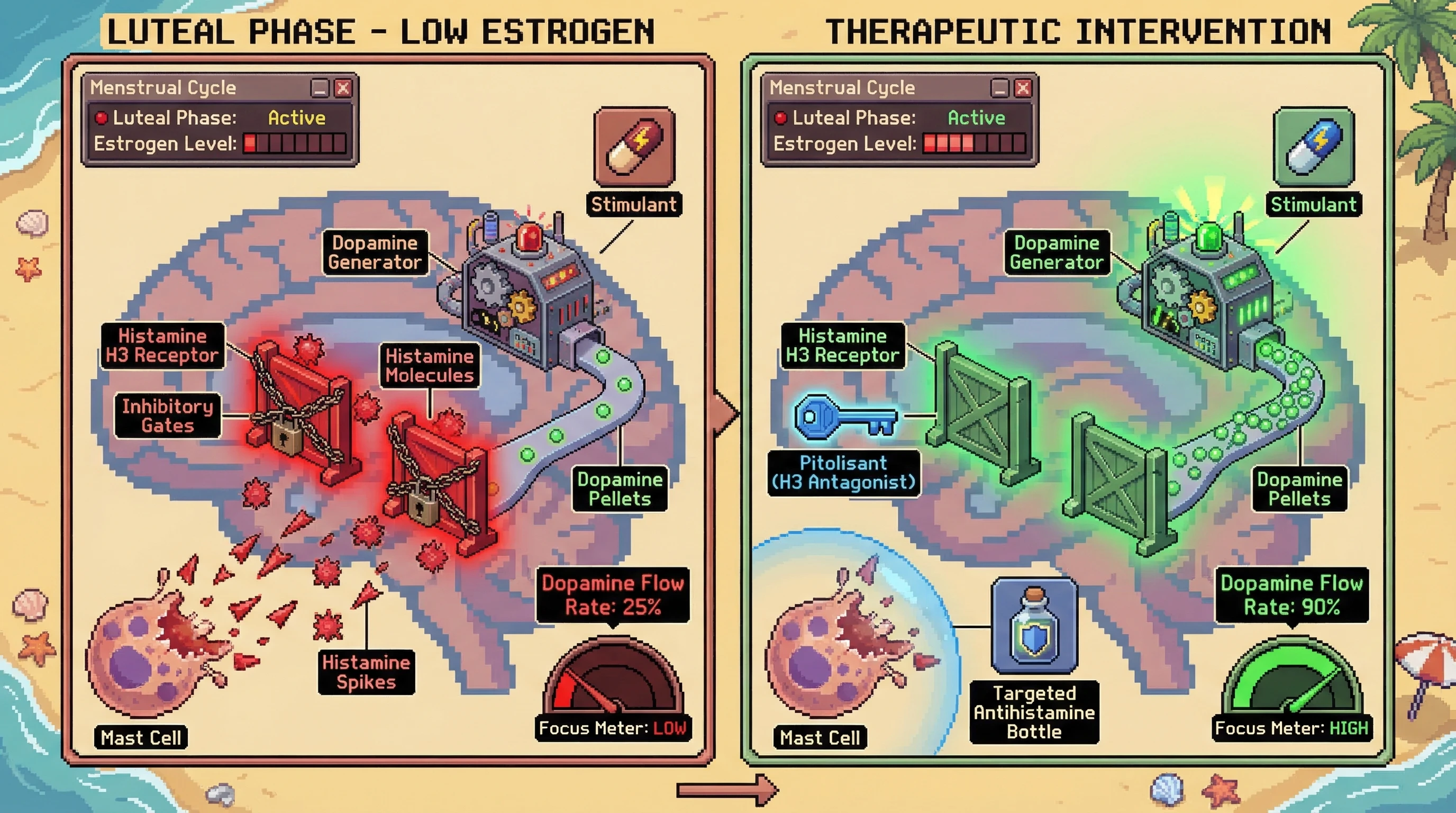 Infographic for: The H3-Dopamine Dance: Why Your Stimulants Hit Different During Luteal Phase