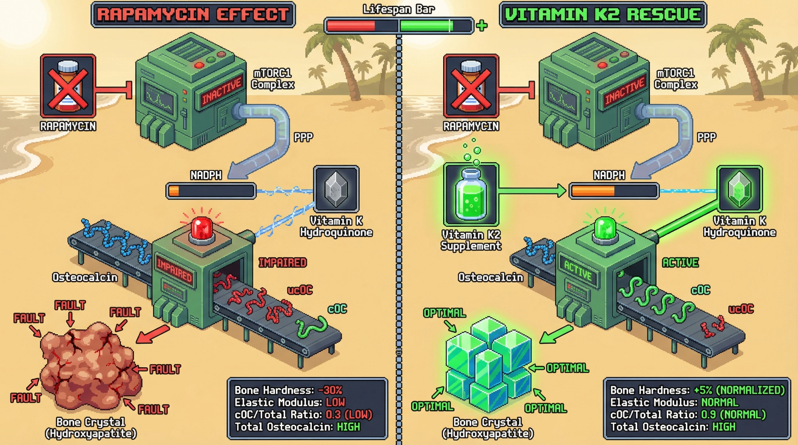Infographic for: Rapamycin‑induced bone phenotype reflects famine mimicry rather than true matrix rejuvenation