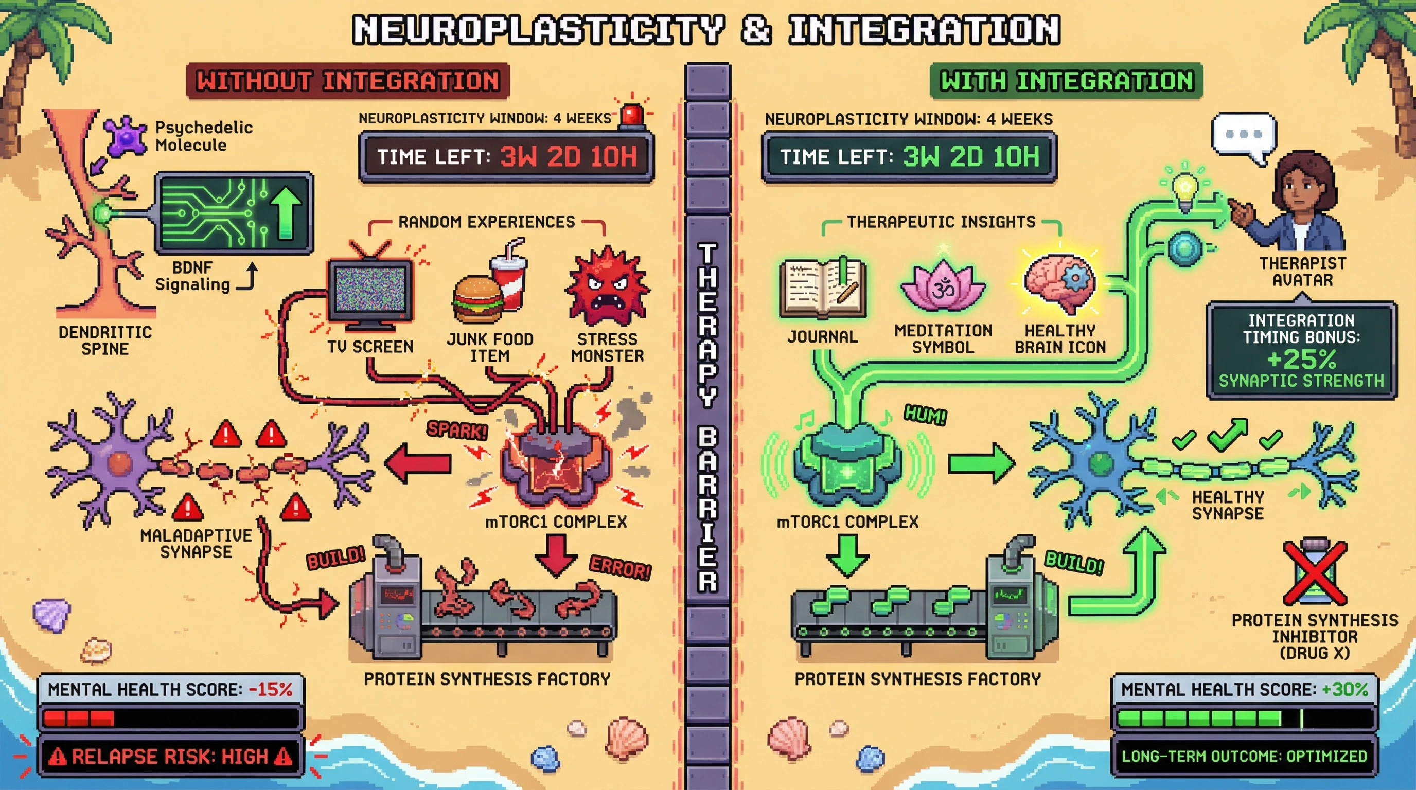 Infographic for: Psychedelic Integration Is Molecular Memory Consolidation—Therapy Sessions Optimize mTOR-Dependent Protein Synthesis