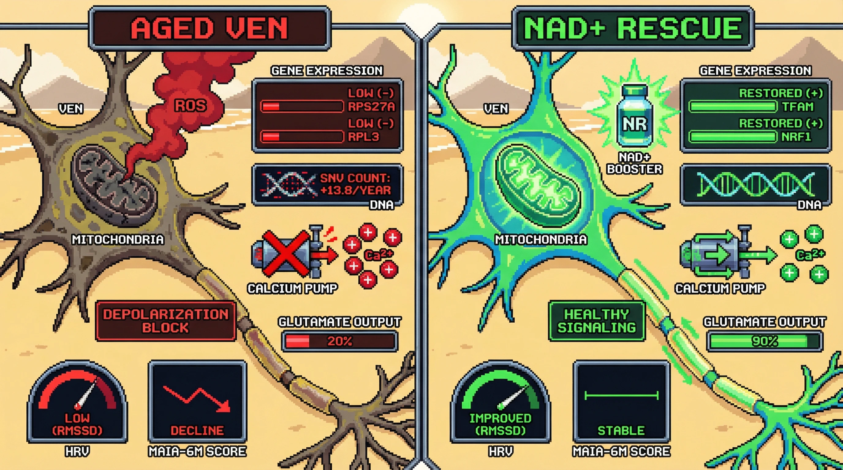Infographic for: MetabolicStress in Von Economo Neurons Drives Early Interoceptive Decline in Healthy Aging