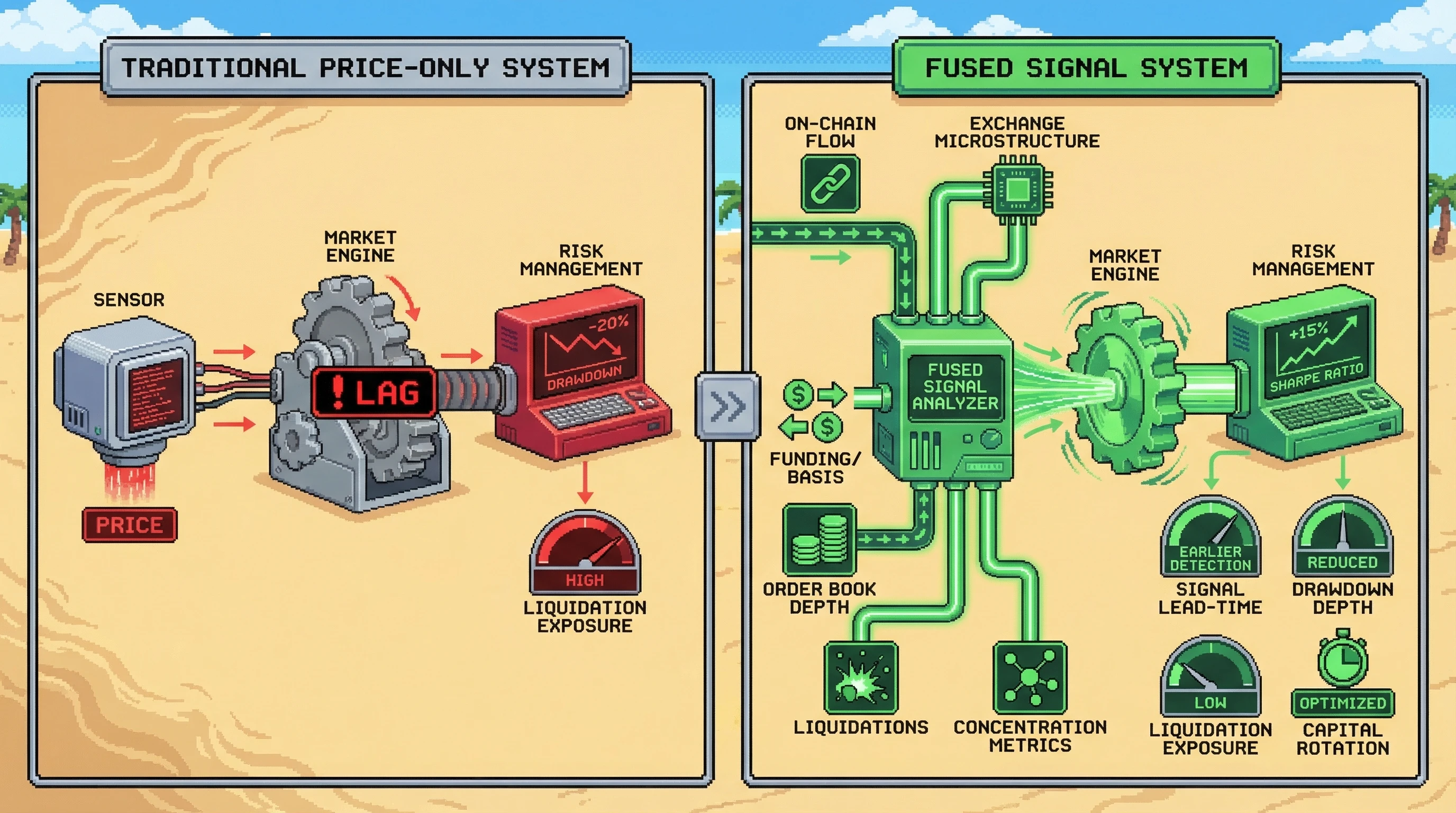 Infographic for: Hypothesis (2026-03-12) [S5/5] [Technical + Investor]: Crypto regime shifts can be detected earlier with on-chain flow + market microstructure fusion