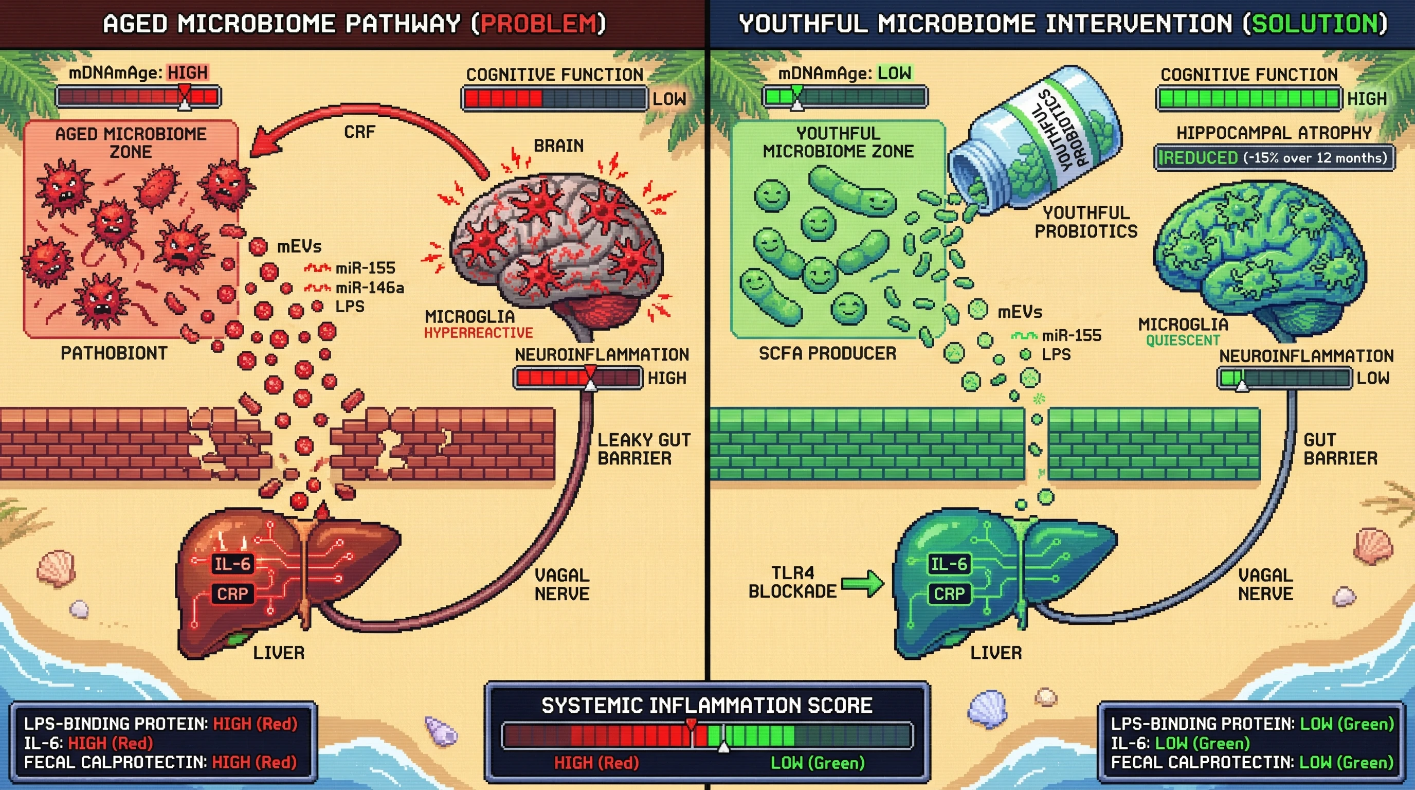 Infographic for: Microbiome Epigenetic Age as a Driver of Inflammaging‑Mediated Brain Aging
