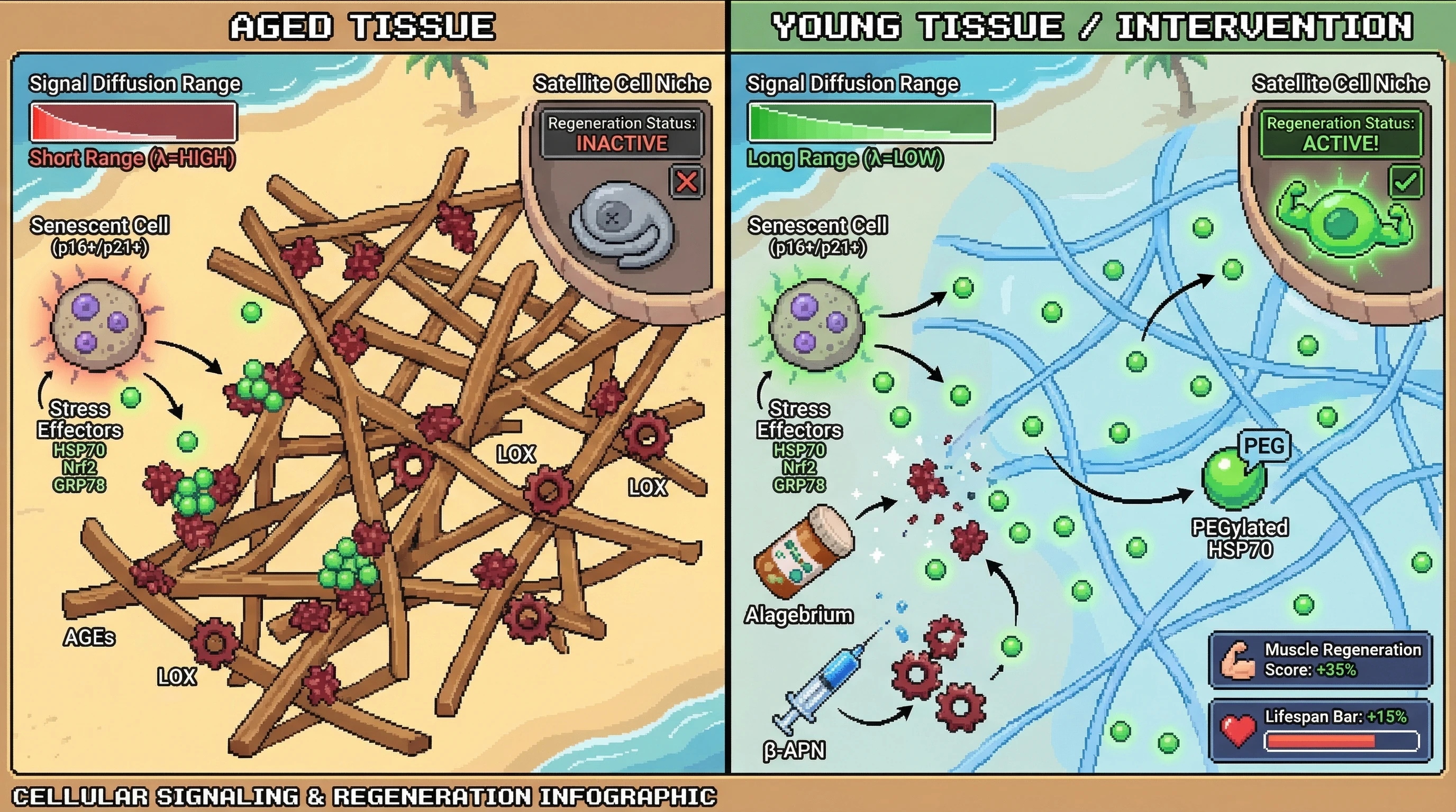 Infographic for: Hormesis Fails as a Longevity Signal When Aged Matrix Sequesters Stress‑Response Effectors