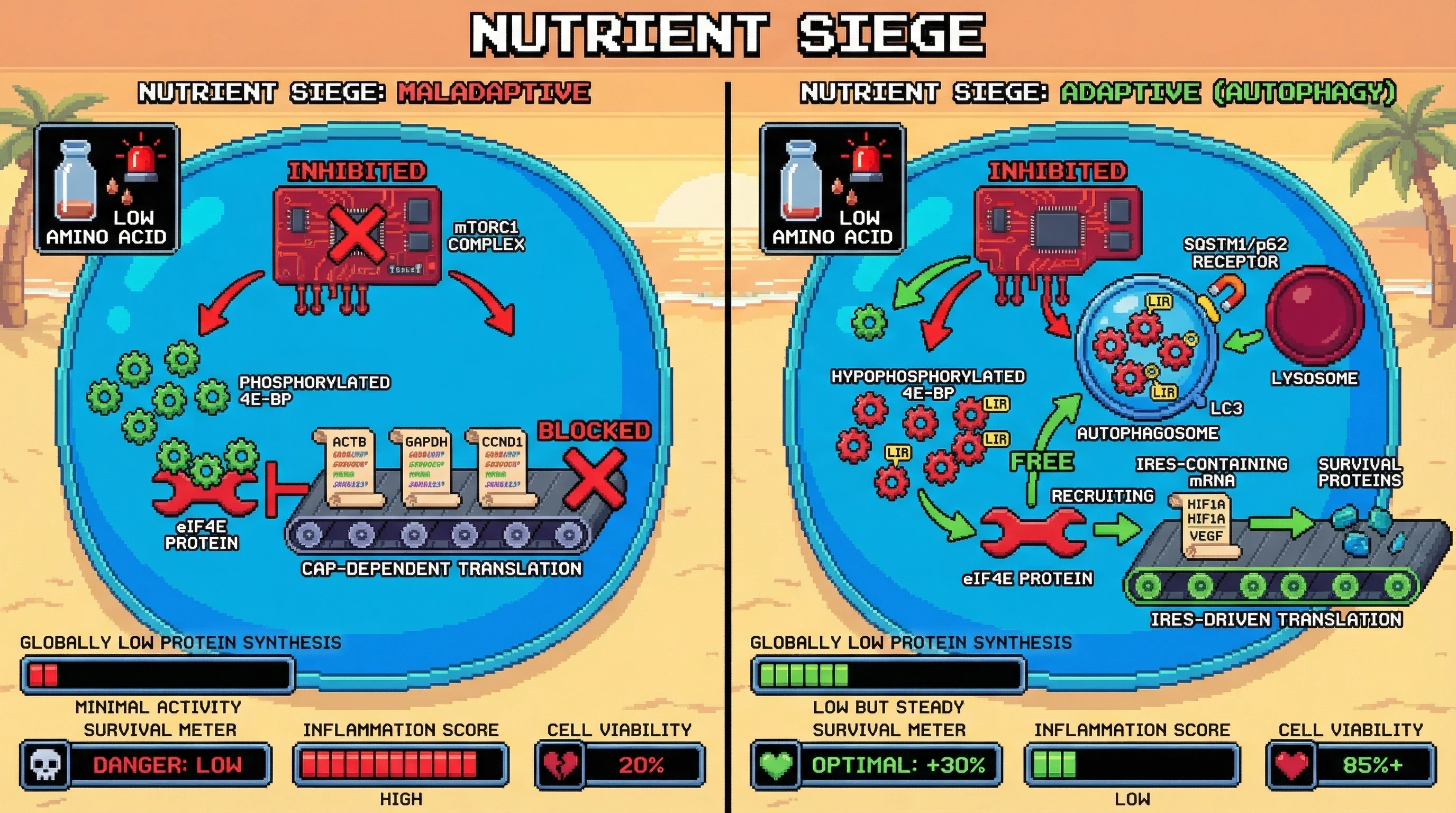 Infographic for: Selective Autophagy of 4E-BP Reprograms Translation as a Triage Mechanism During Nutrient Siege