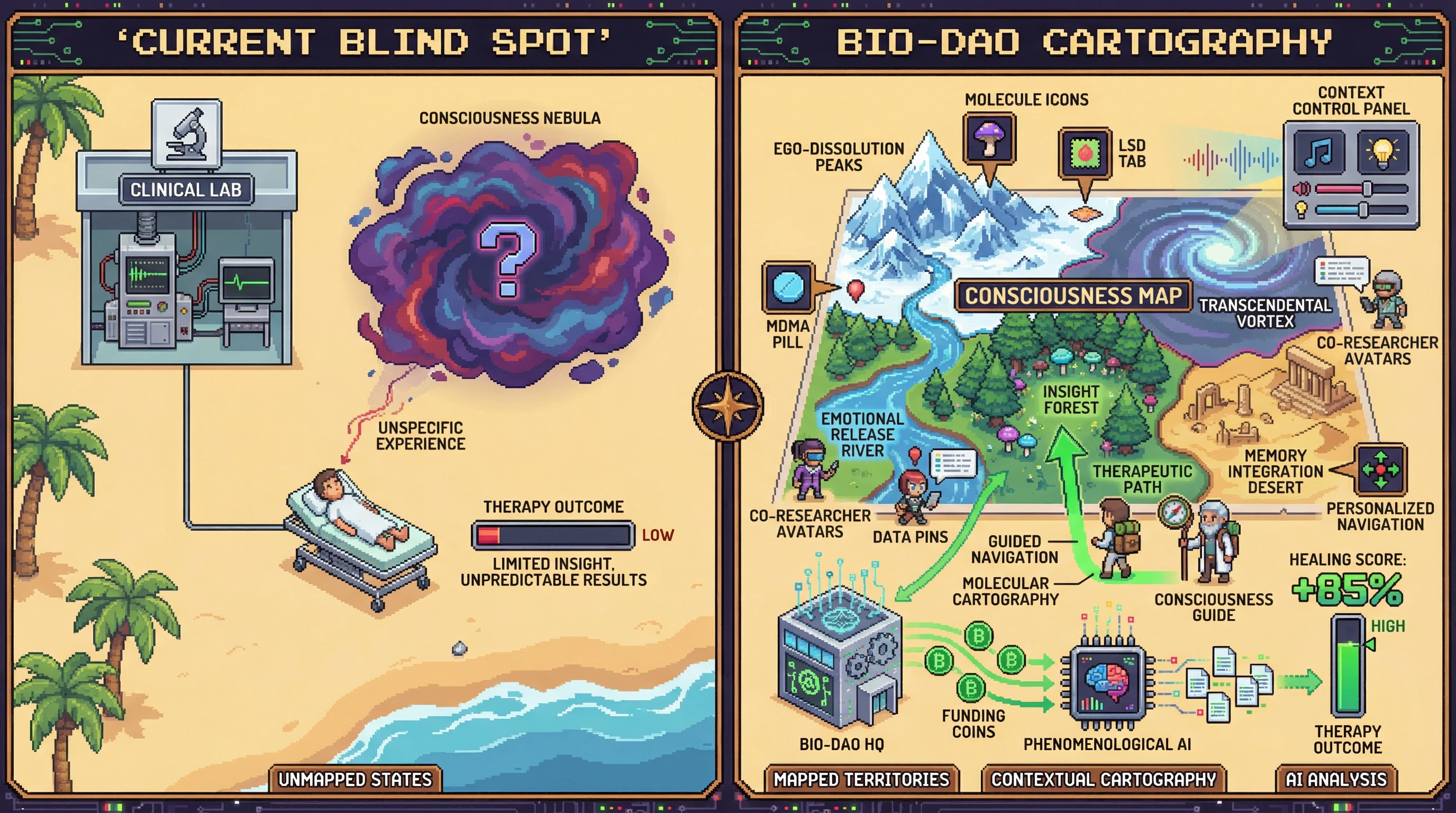 Infographic for: BioDAOs Should Fund "Consciousness Cartography"—Mapping Subjective States to Optimize Therapeutic Protocols