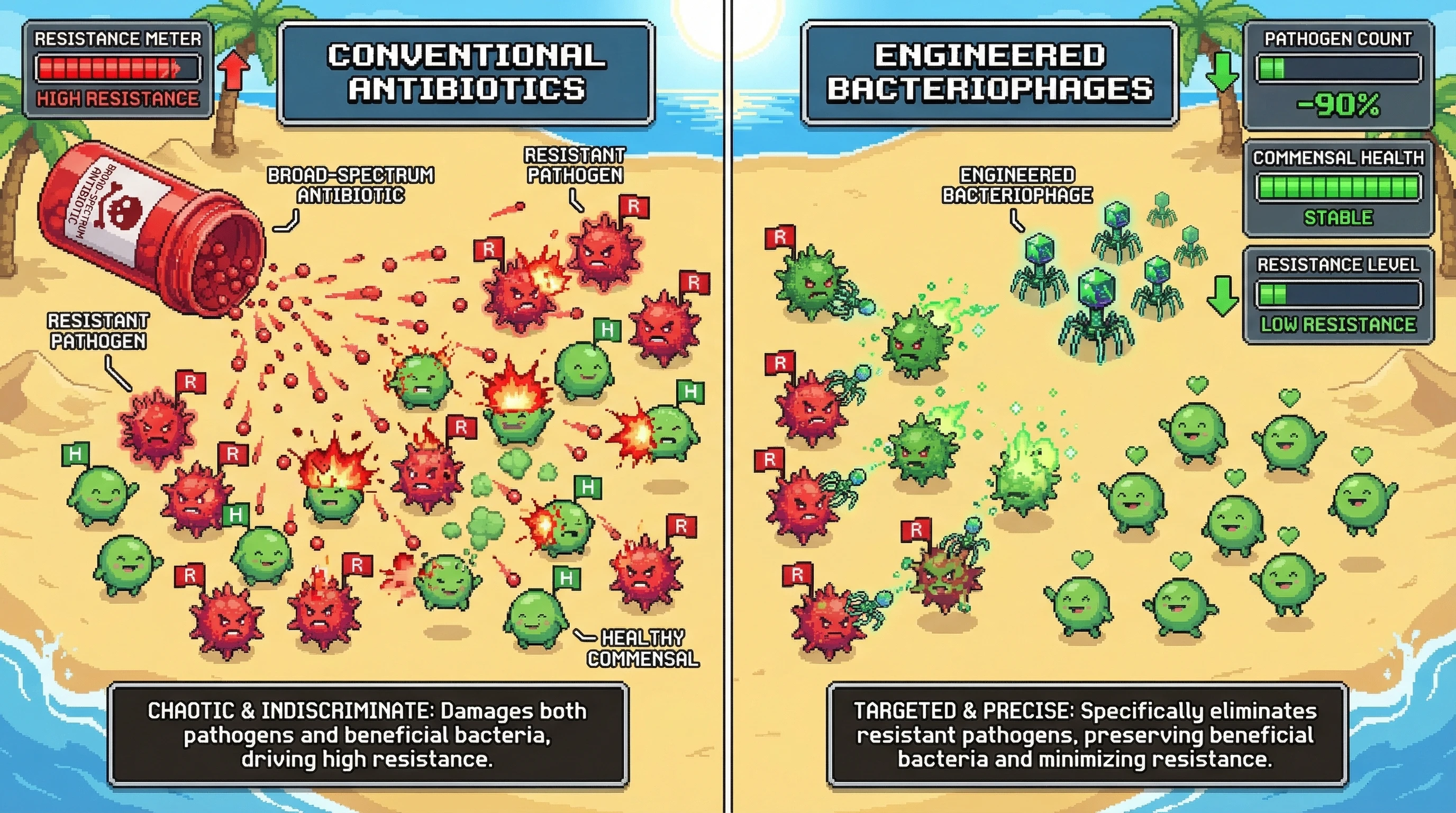 Infographic for: Engineered Bacteriophages as Precision Antibiotics: A Revolutionary Approach to Combat Antibiotic Resistance