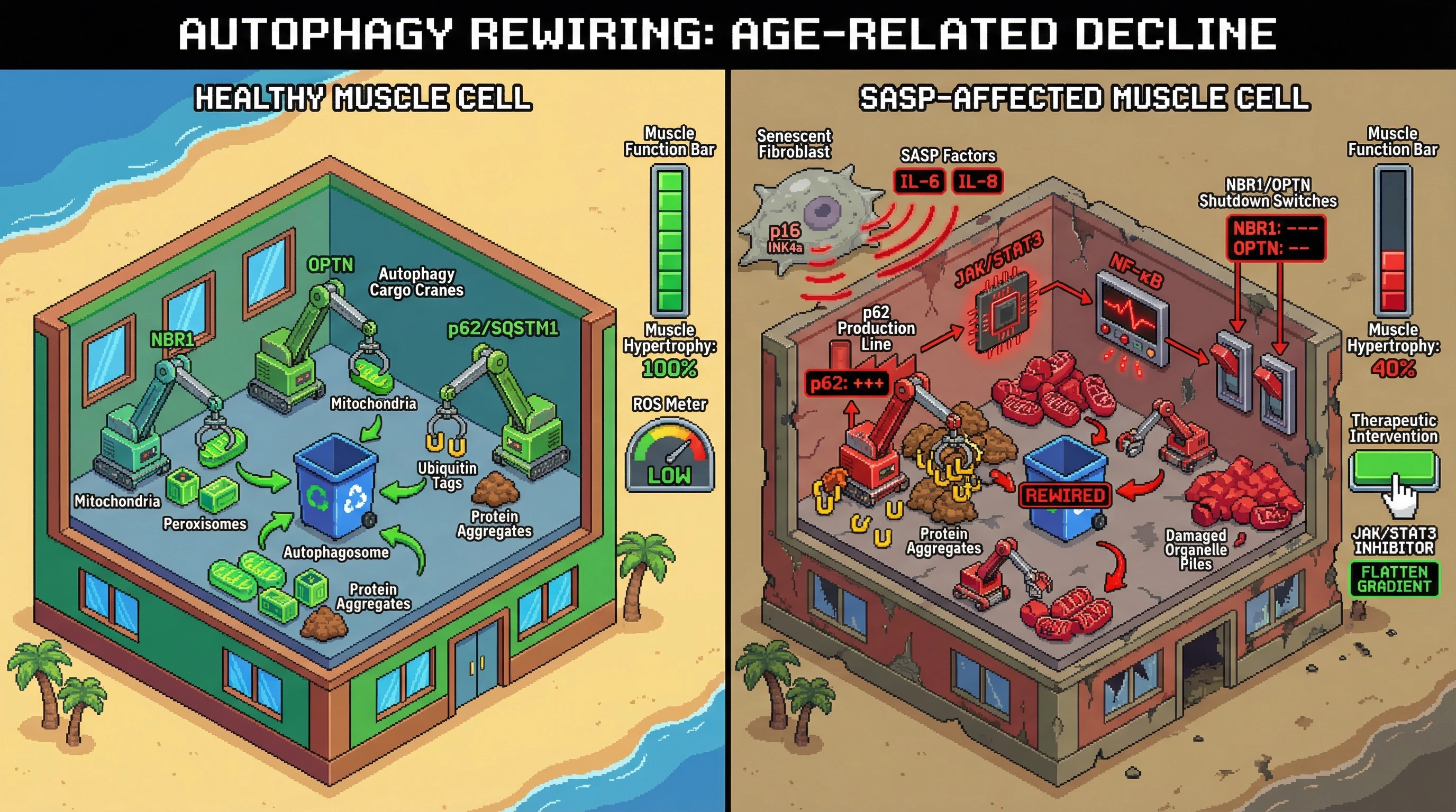 Infographic for: SASP‑Driven Rewiring of Autophagic Cargo Hierarchy Drives Age‑Related Tissue Decline