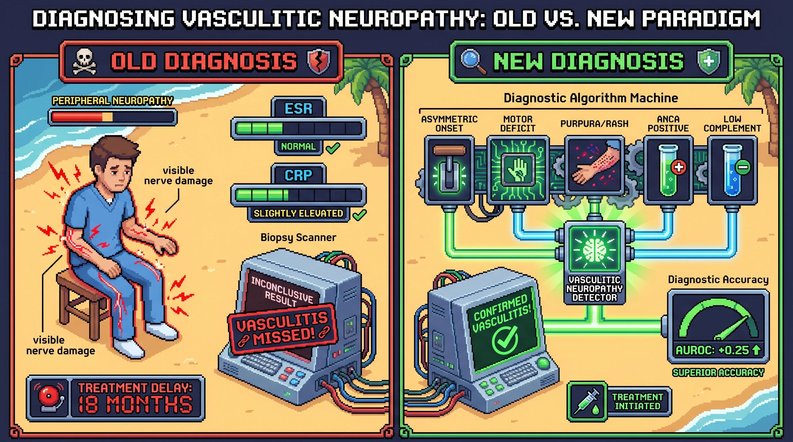 Infographic for: Autoimmune vasculitic neuropathy signal outperforms ESR/CRP