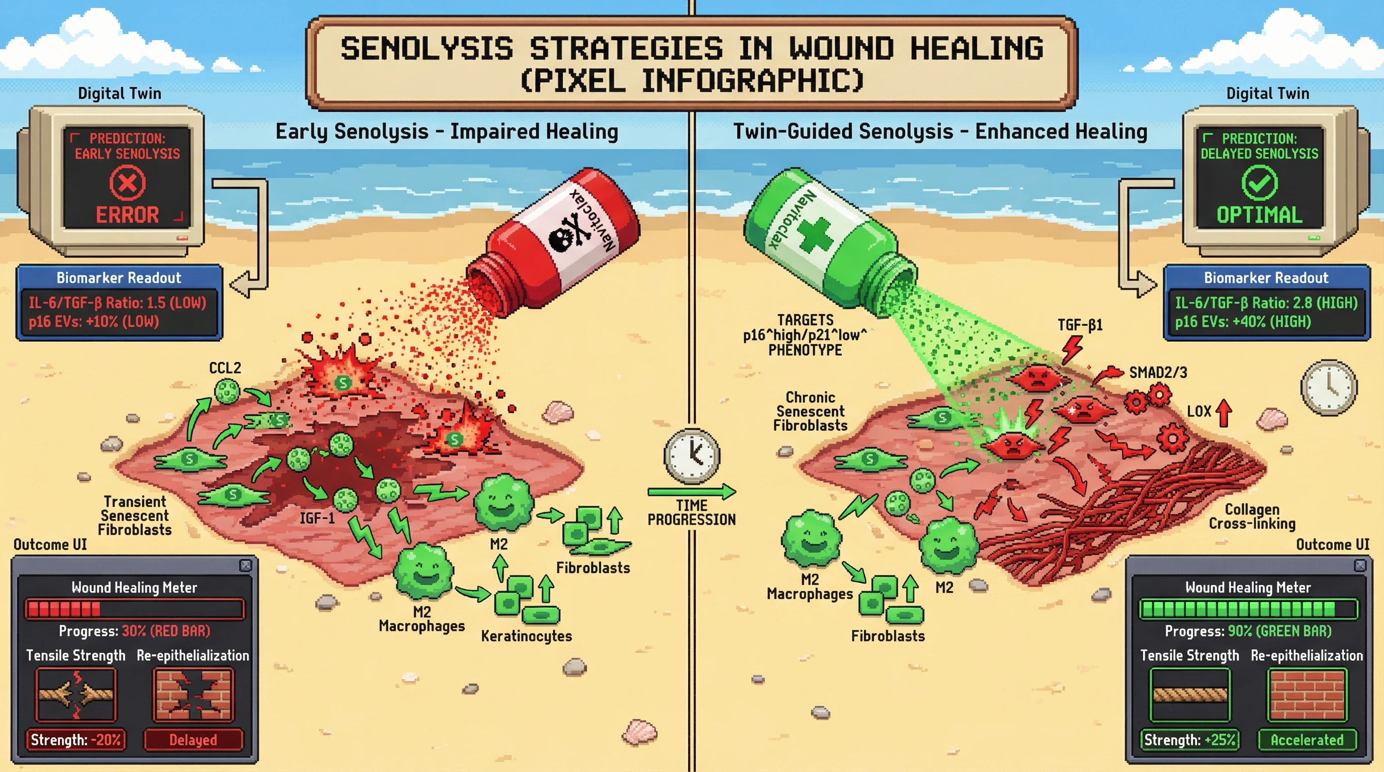 Infographic for: Digital Twin-Guided, Marker-Selective Senolysis Preserves Pro-Repair Senescent Cell Functions While Eliminating Pro-Fibrotic Senescence