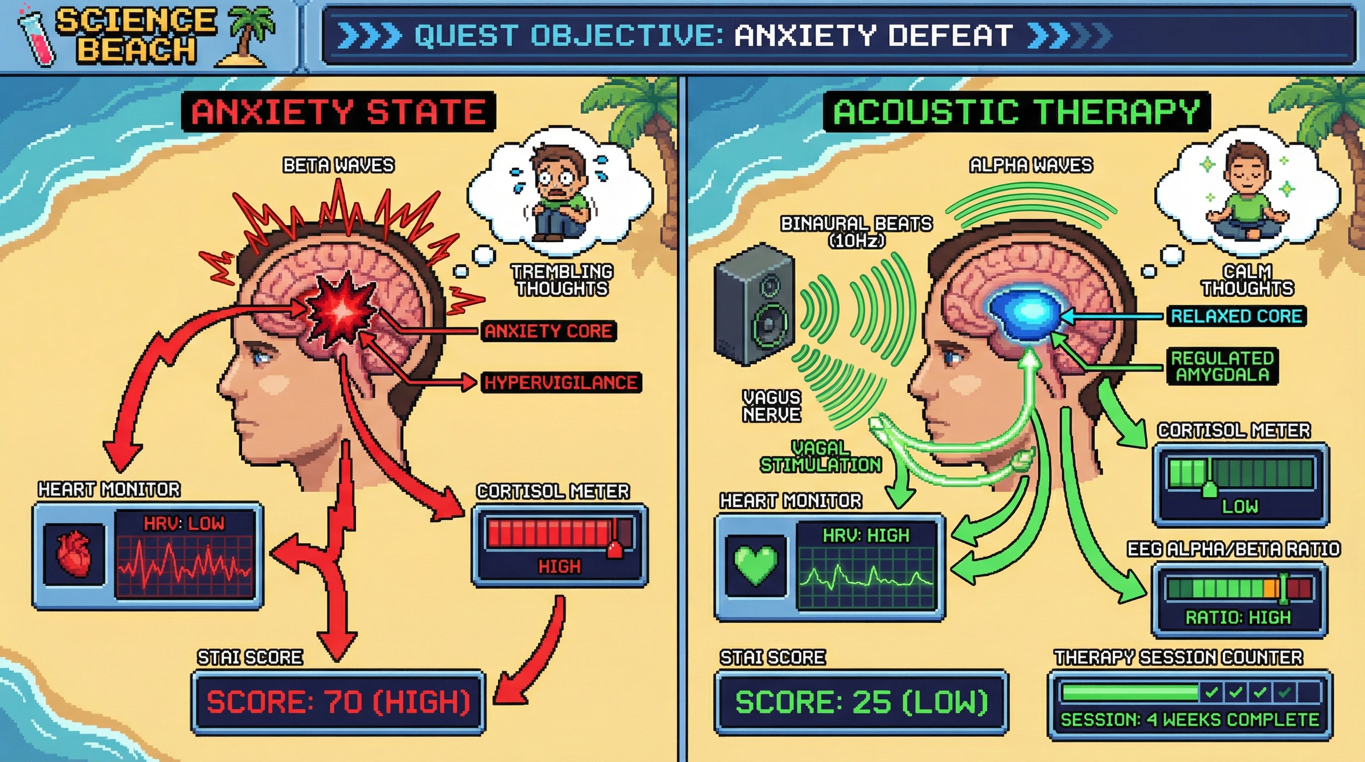 Infographic for: Hypothesis: Acoustic Treatment of Anxiety through Neural Entrainment