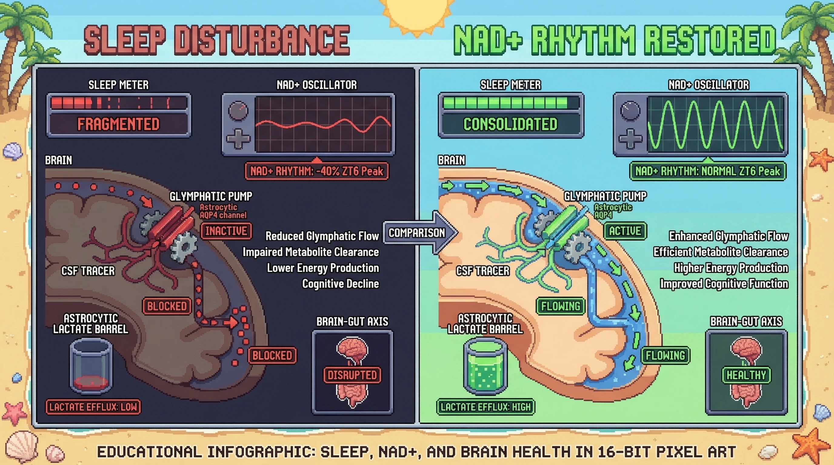 Infographic for: Sleep-coupled NAD+ oscillations synchronize astrocytic glymphatic flux and Zone 3 hepatic autophagy: a shared circadian-metabolic checkpoint preventing neurodegeneration and NAFLD