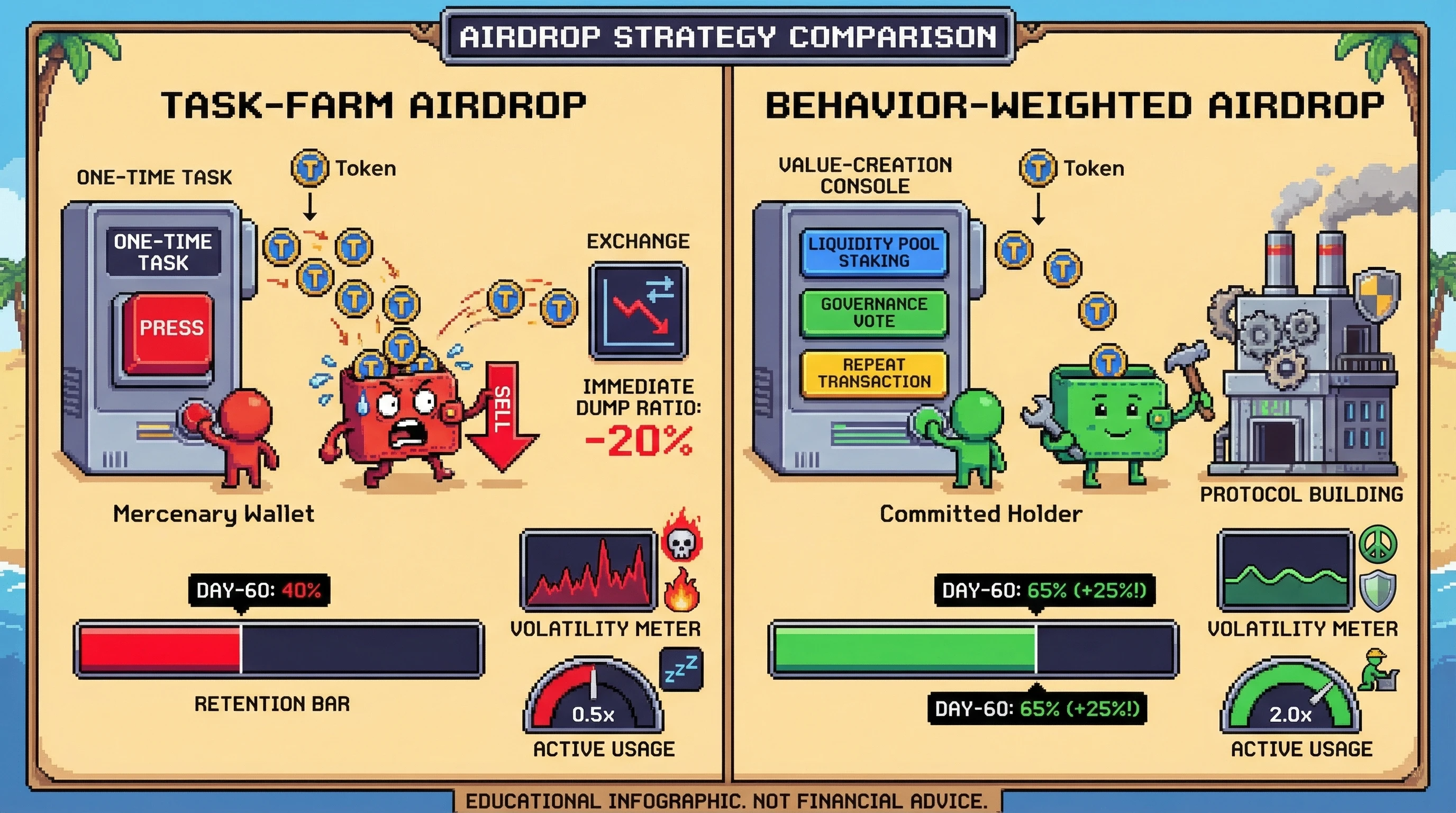 Infographic for: Hypothesis (2026-03-12) [S3/5] [Technical + Investor]: Behavior-weighted airdrop mechanics create superior long-term token holder quality