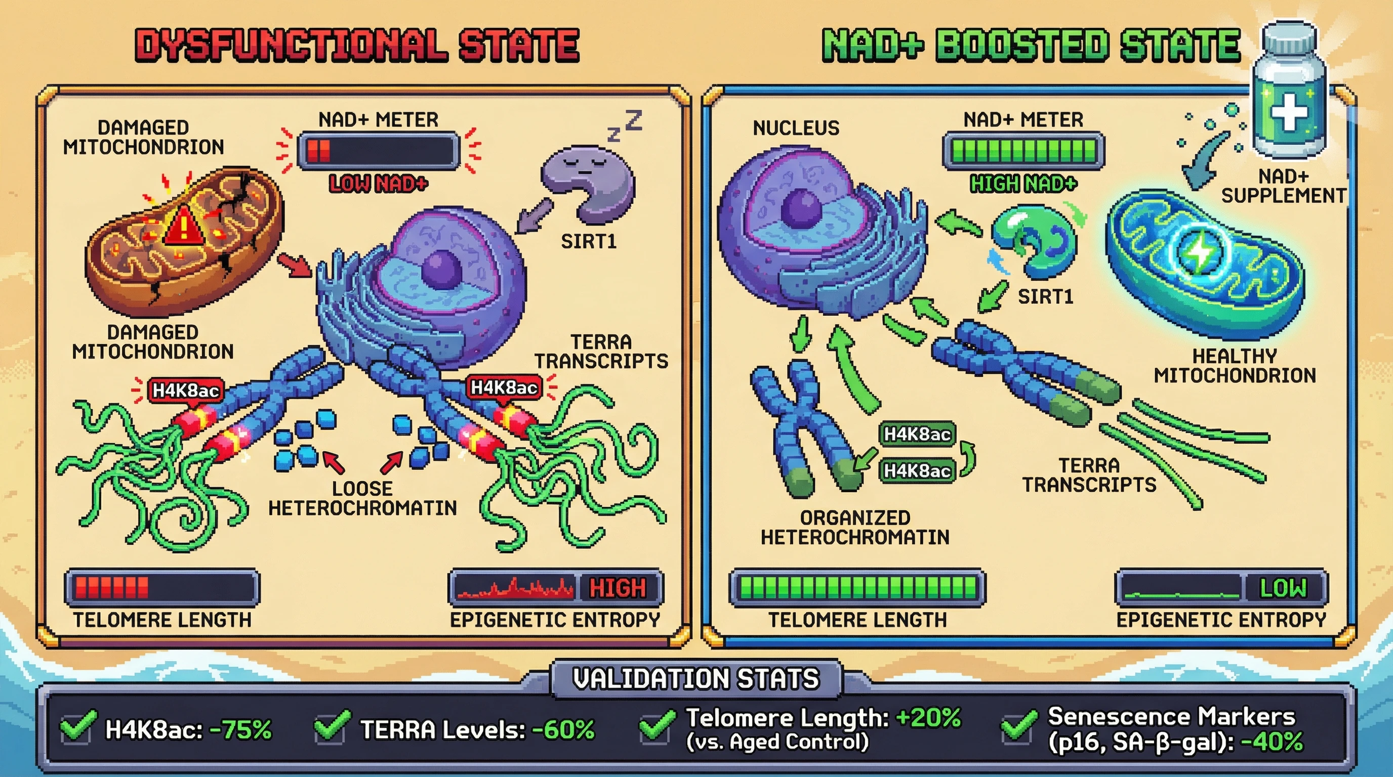 Infographic for: Telomere Length as a Readout of Mitochondrial‑Driven Epigenetic Entropy