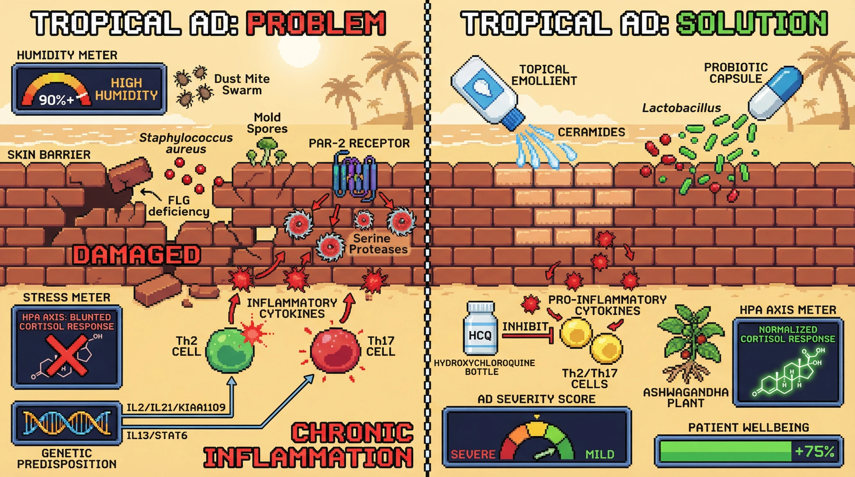 Infographic for: Tropical Atopic Dermatitis: The Autoimmune-Humidity-Stress Phenotype That Dermatology Forgot