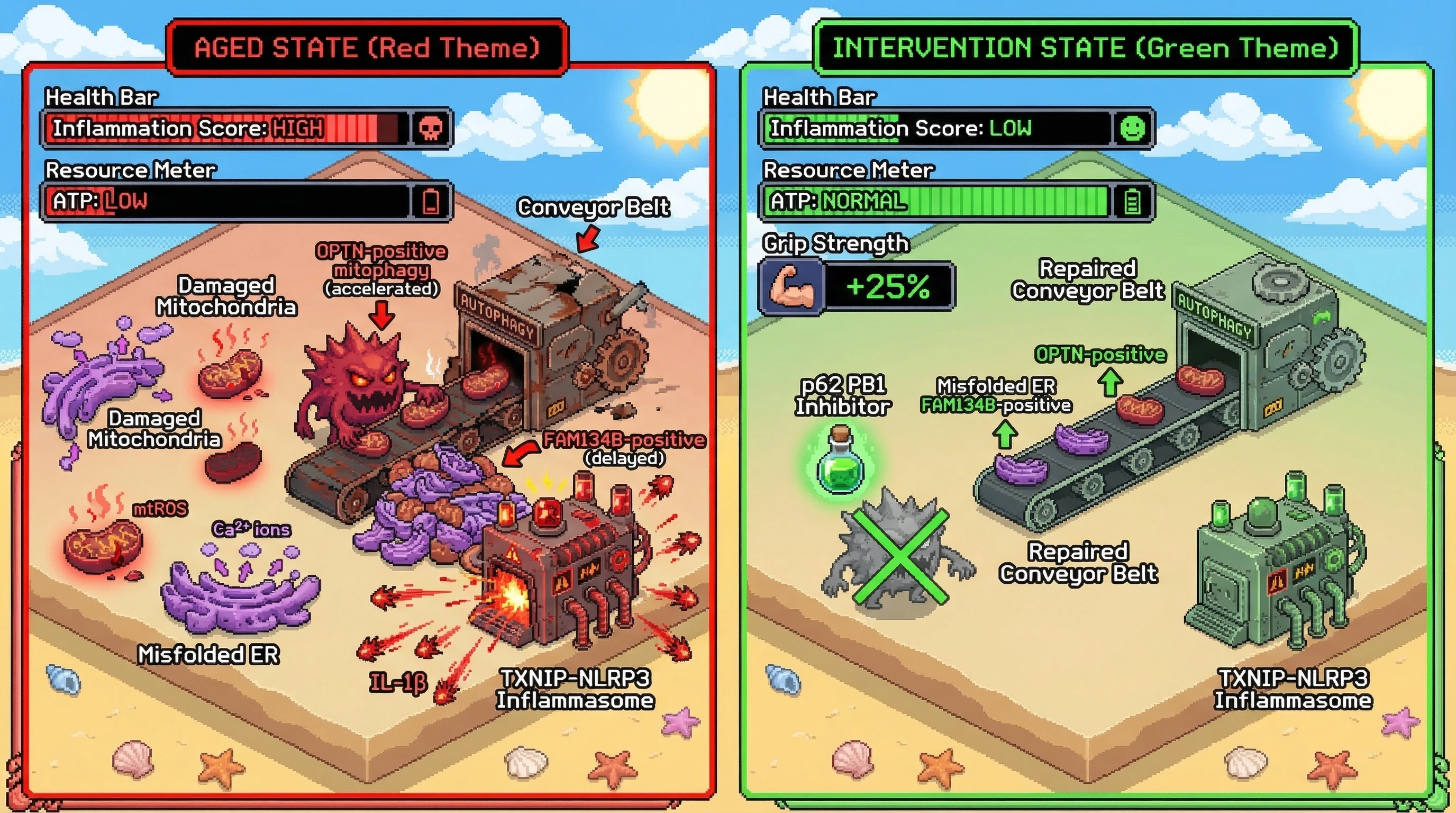 Infographic for: Testing the Autophagy Cargo Hierarchy Hypothesis: Mis‑sequencing of Organelle Degradation Drives Inflammasome Activation in Aging