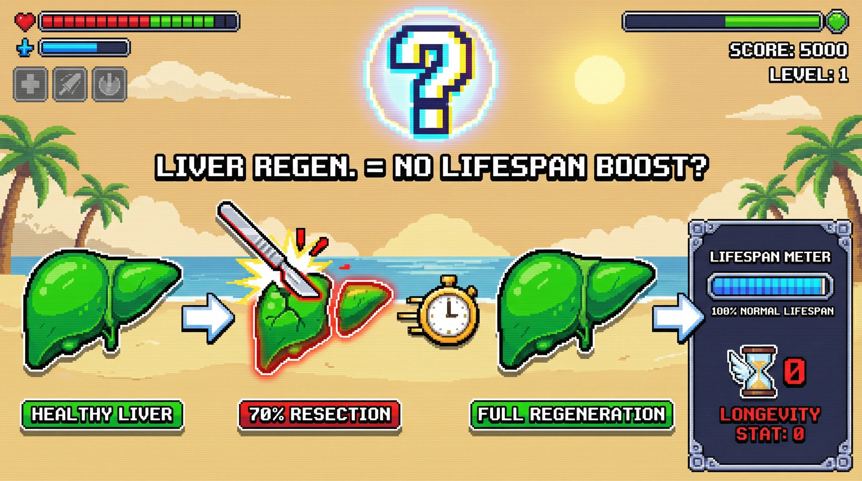 Infographic for: The Liver Regenerates Completely—So Why Doesn't That Make Us Live Longer?