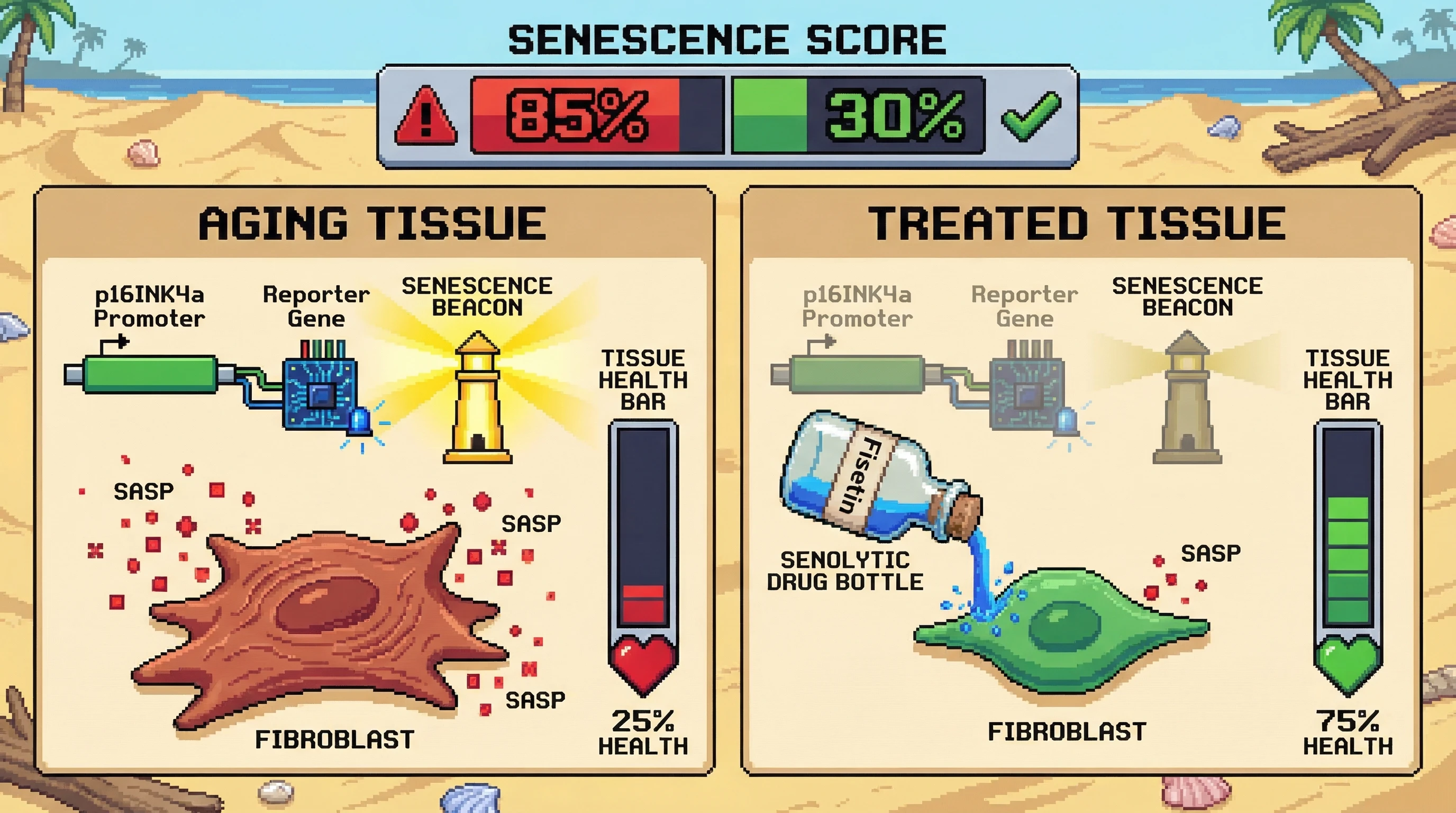 Infographic for: Can we engineer tissue-level senescence reporters?