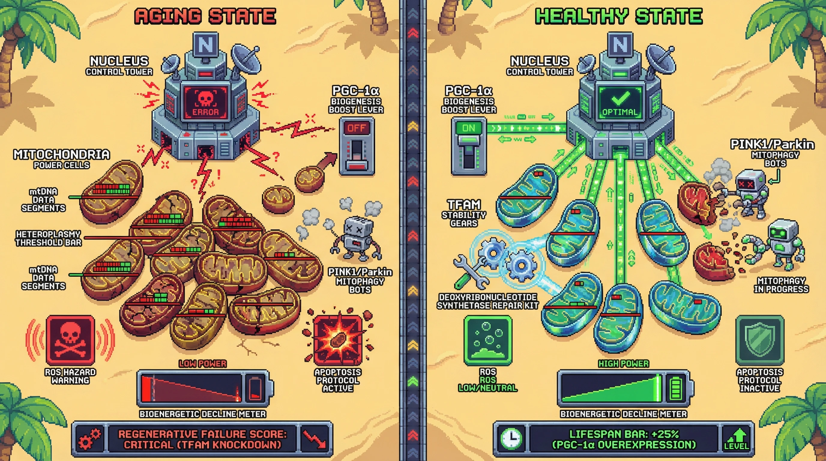 Infographic for: Nuclear Control of Mitochondrial Heteroplasmy Thresholds as a Gatekeeper of Aging
