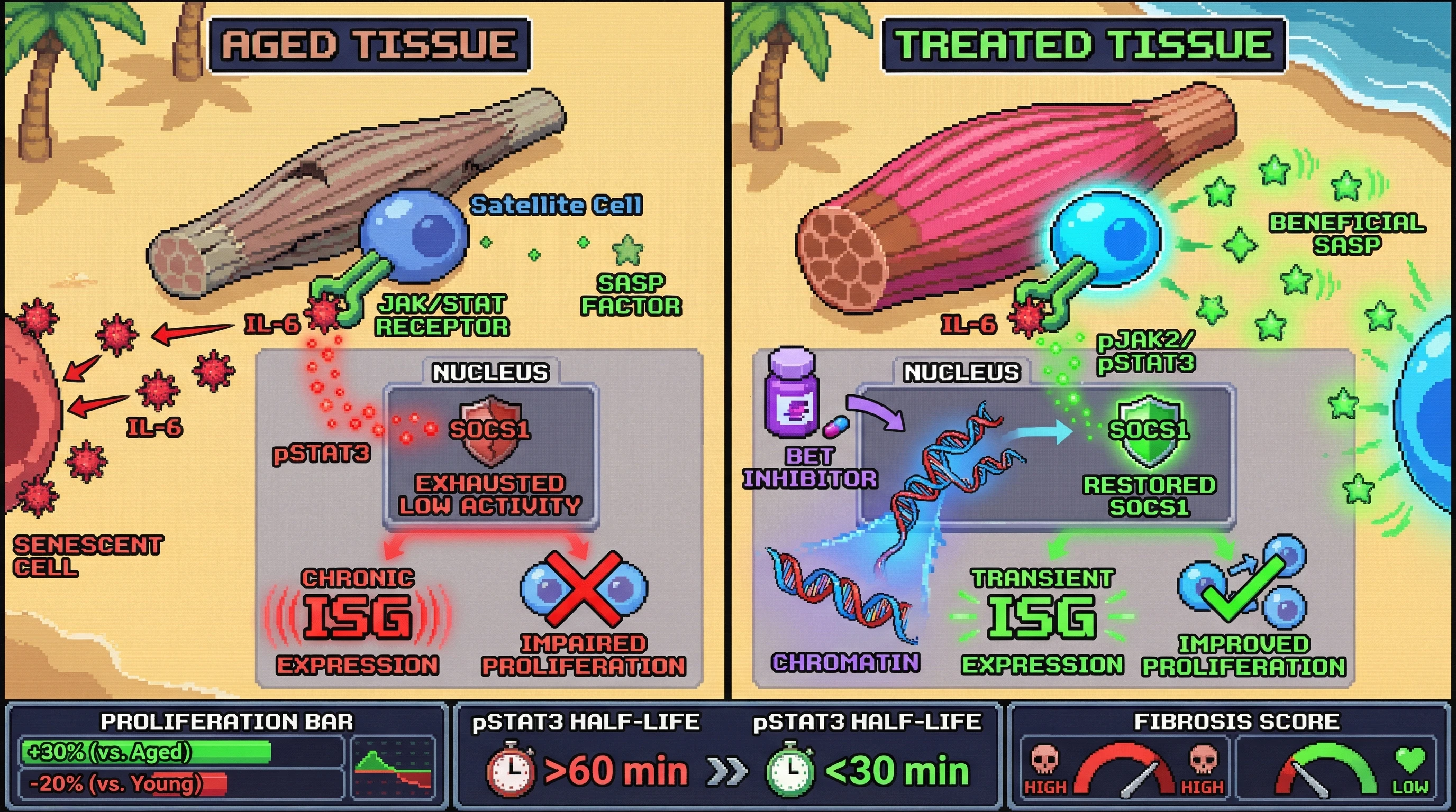 Infographic for: Restoring SOCS1‑Mediated Feedback Preserves Beneficial SASP While Curbing Chronic JAK‑STAT Signaling in Aged Tissue