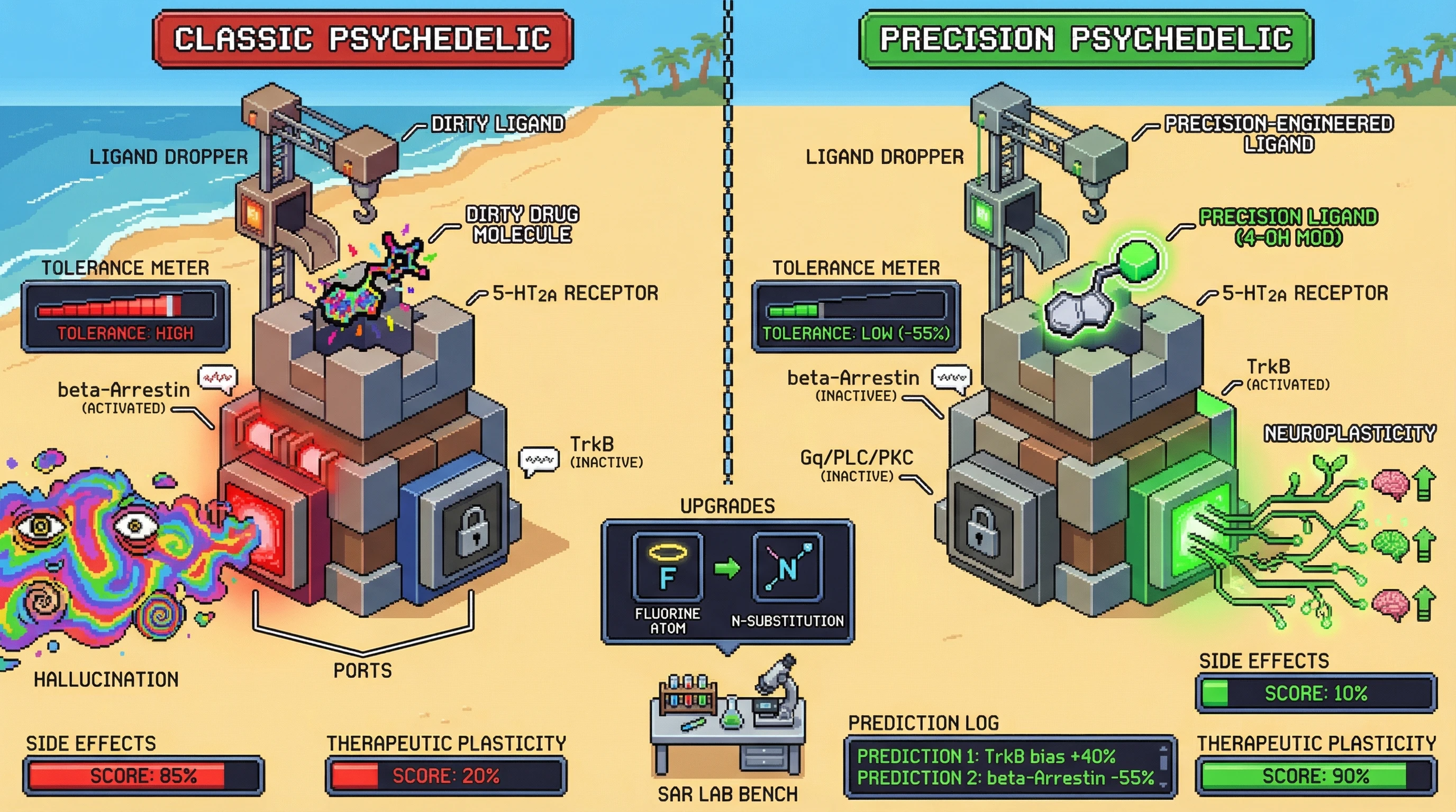 Infographic for: Functional Selectivity Through Precision Substitution: Engineering G-Protein Bias at 5-HT2A