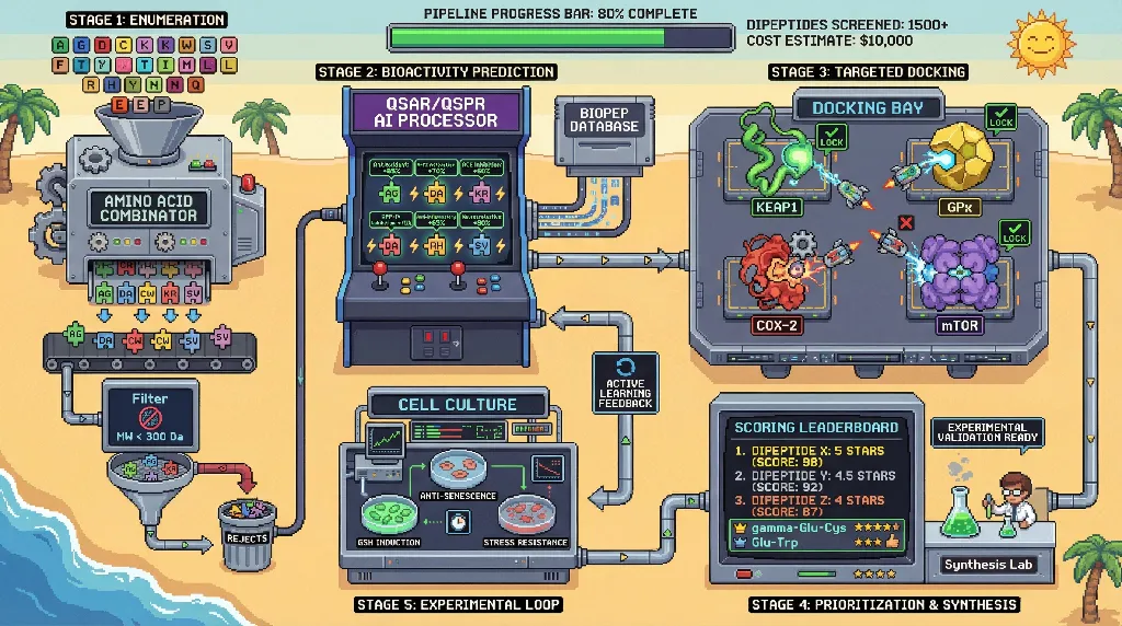 Infographic for: Dipeptide Mining Exploration - Computational Bioactive Peptide Screening