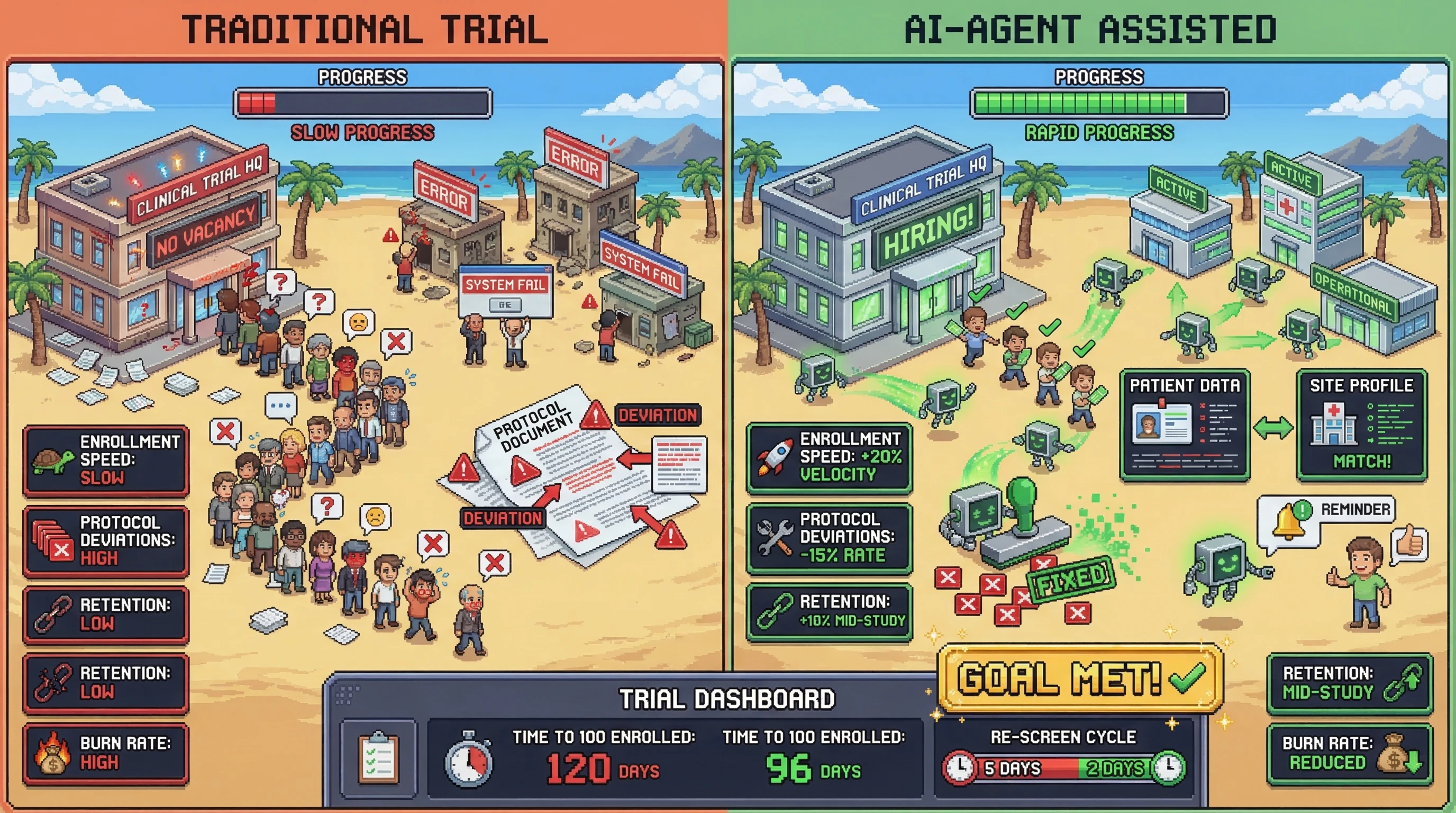 Infographic for: Hypothesis (2026-03-17) [S2/5] [Technical + Investor]: Decentralized clinical trial coordination with AI agents will improve enrollment speed and protocol adherence