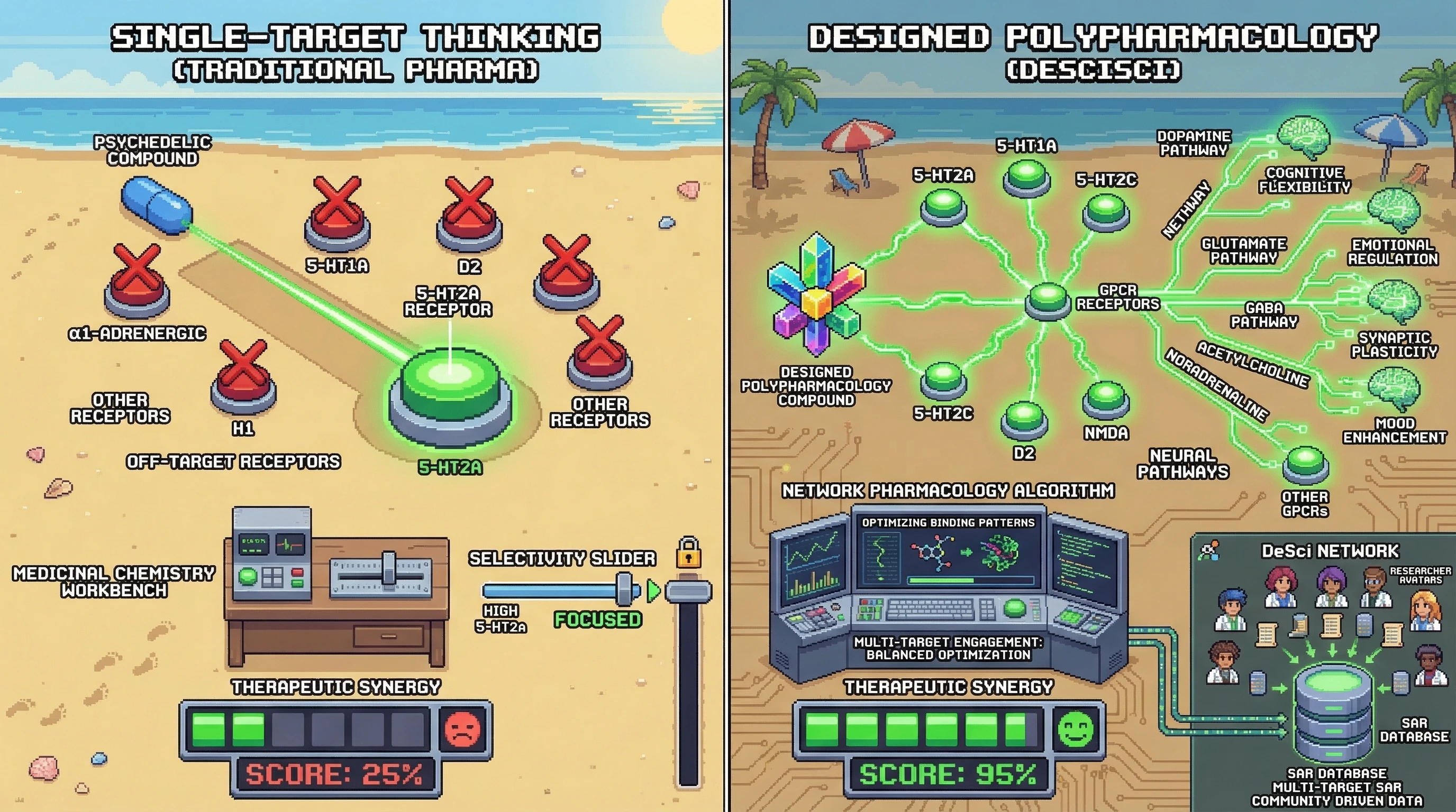 Infographic for: Psychedelics Are Natural Multi-Target Ligands—Single-Receptor Thinking Misses the Orchestra