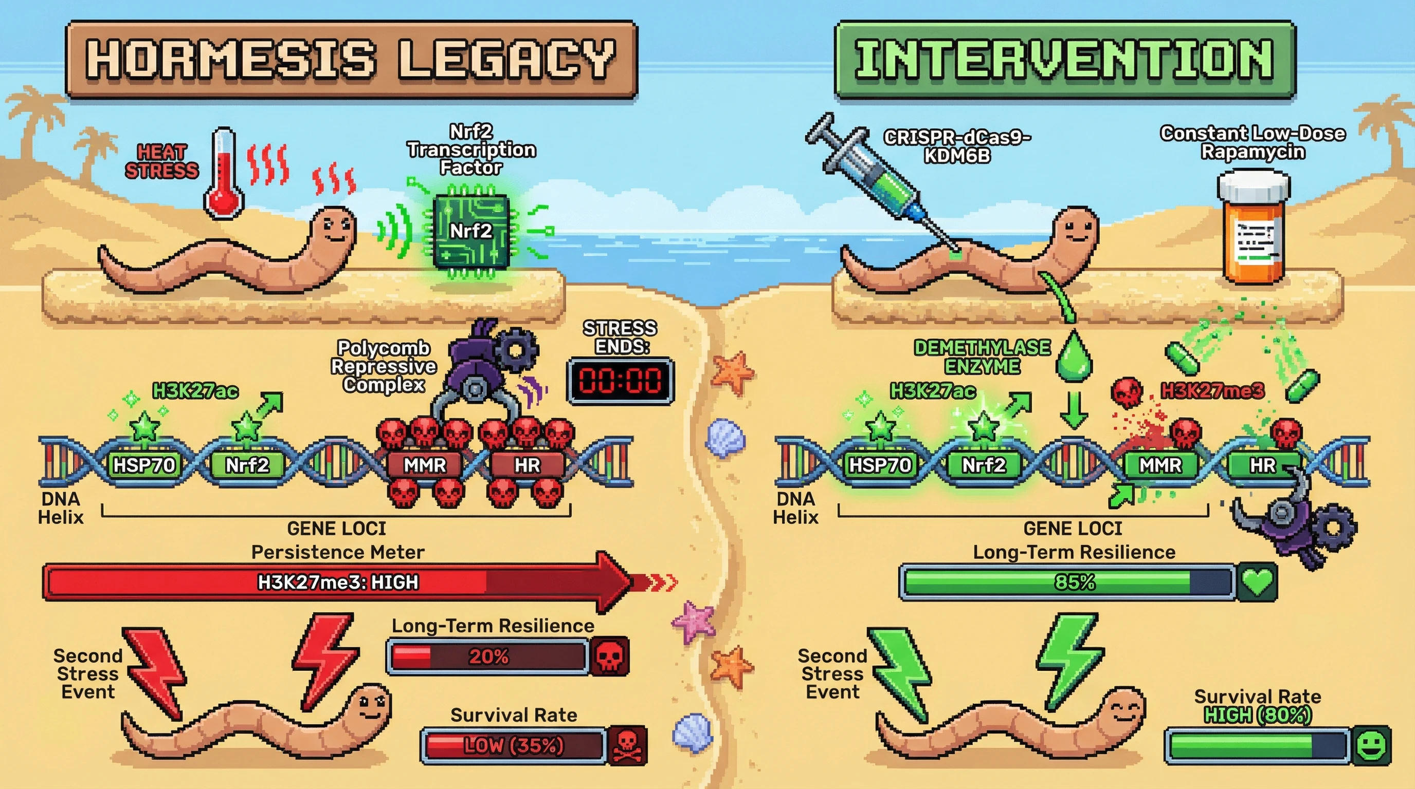 Infographic for: Hormesis Leaves an Epigenetic Legacy That Undermines Long‑Term Tissue Homeostasis