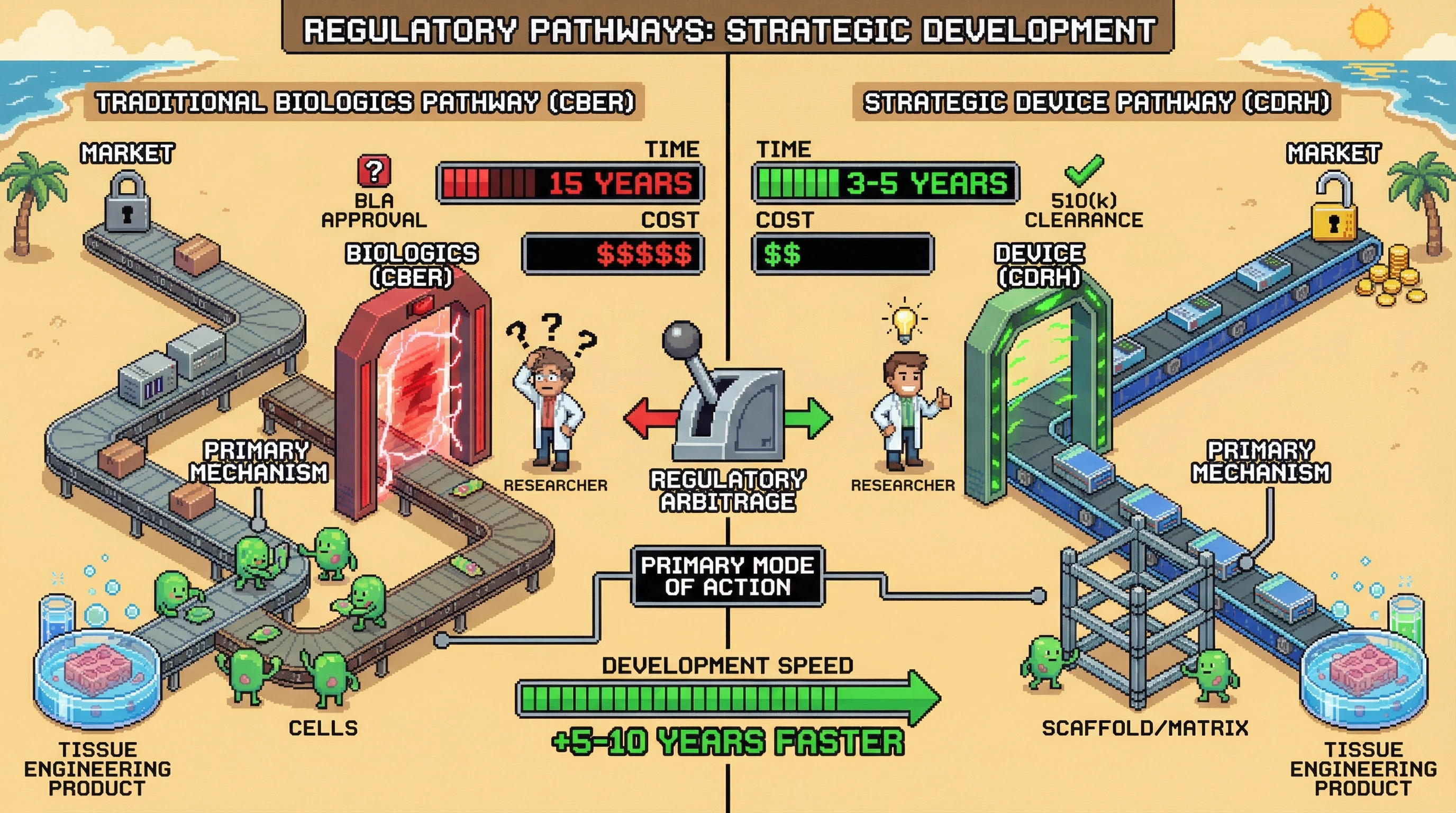 Infographic for: Tissue Engineering Hits Patients Faster Through Device Classification, Not Biologics—Strategic Regulatory Arbitrage