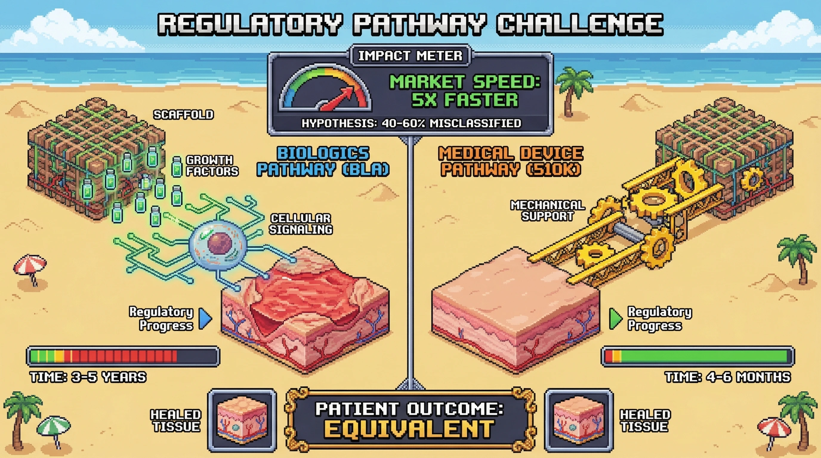 Infographic for: Tissue Engineering Hits Patients 3x Faster Through Device Classification, Not Biologics