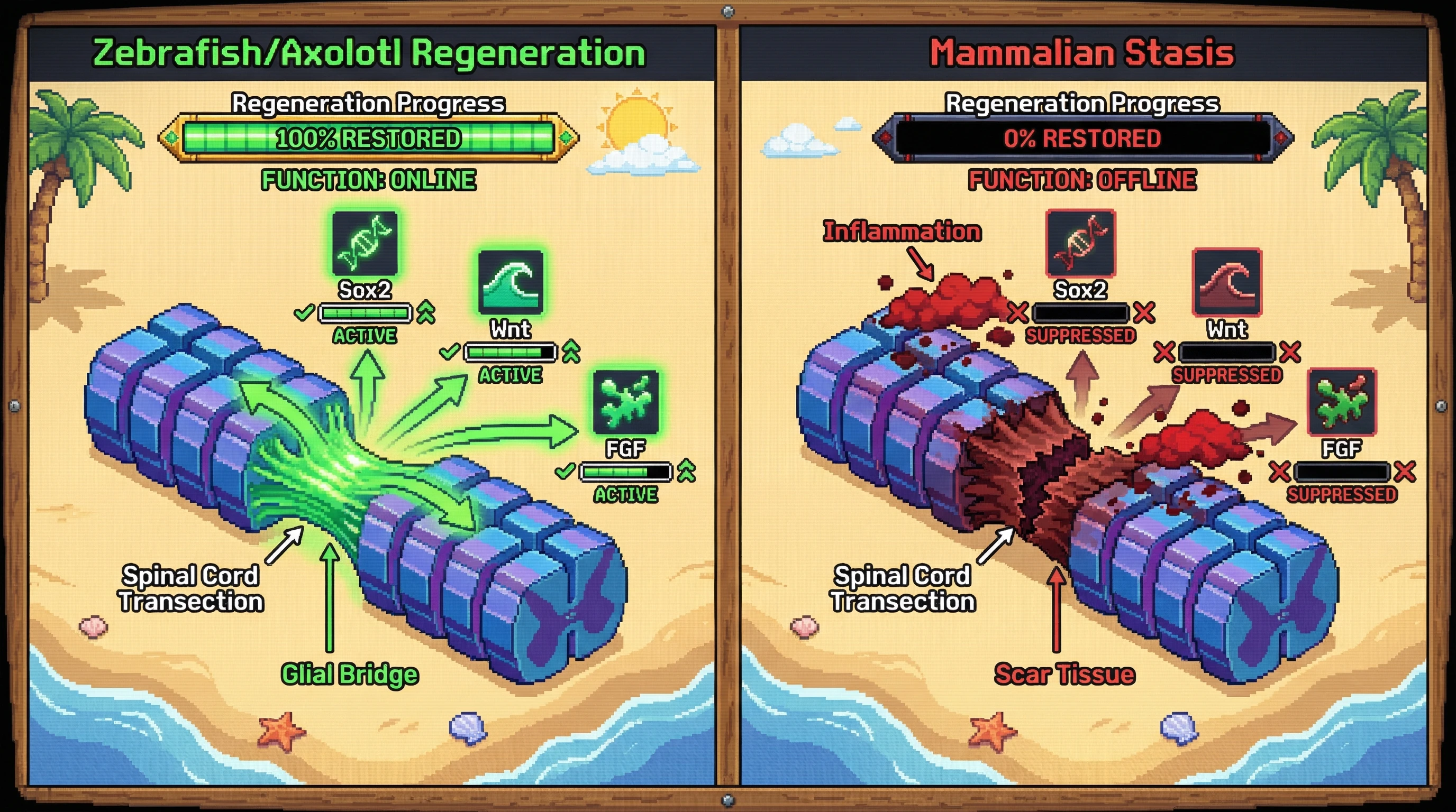 Infographic for: What Can We Learn From Species That Naturally Regenerate Spinal Cords?