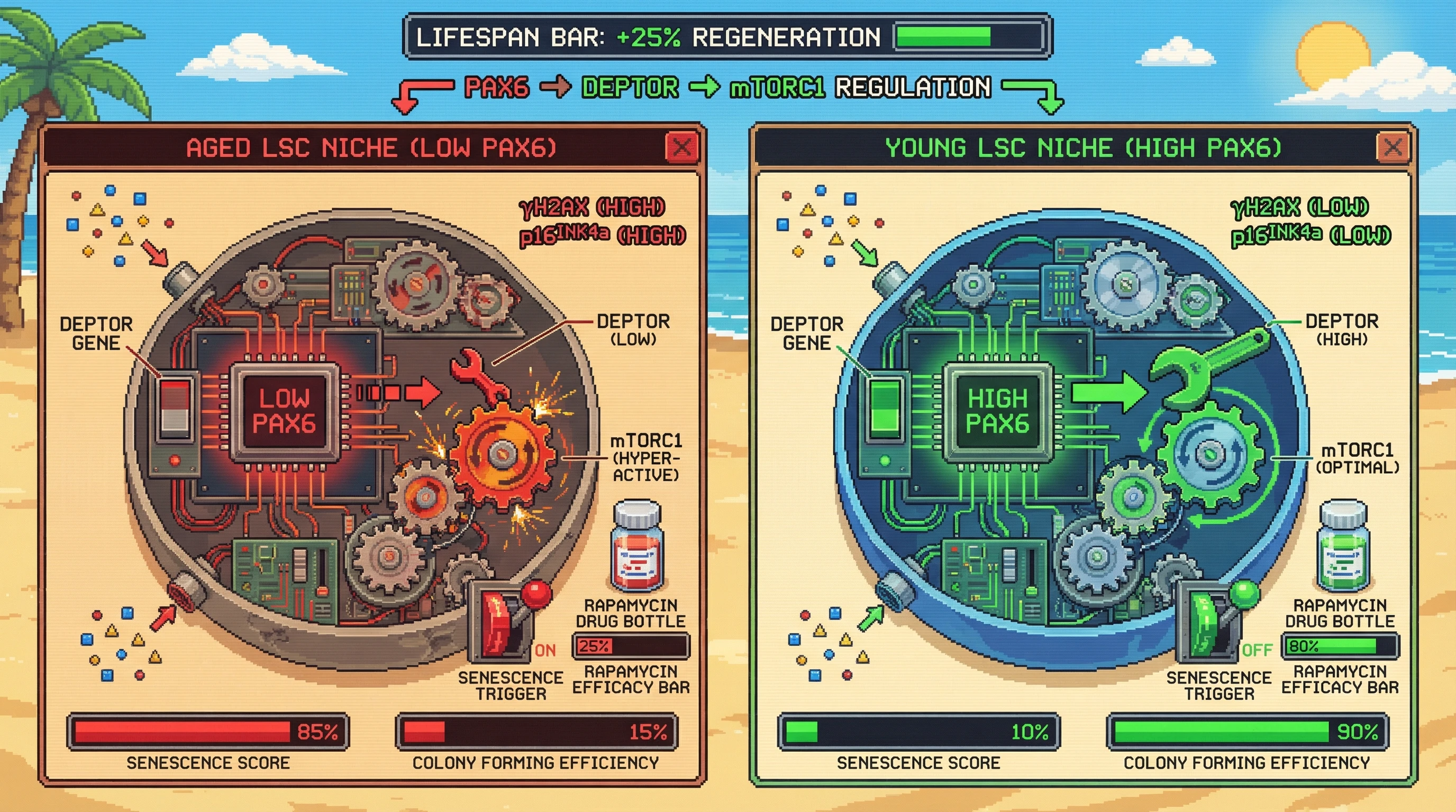 Infographic for: PAX6 Sets the mTOR Activity Threshold for Limbal Stem Cell Regeneration