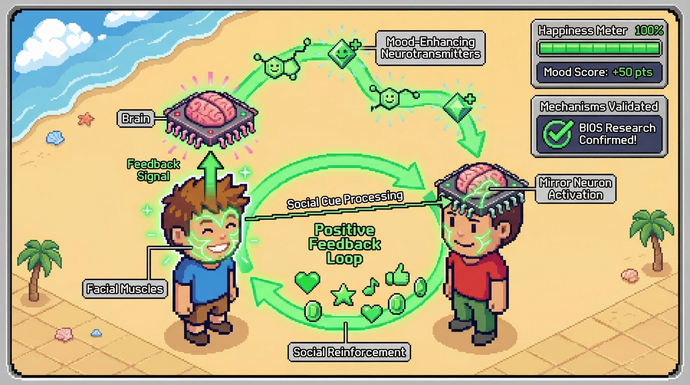 Infographic for: Positive Feedback Loop of Happy Smiles