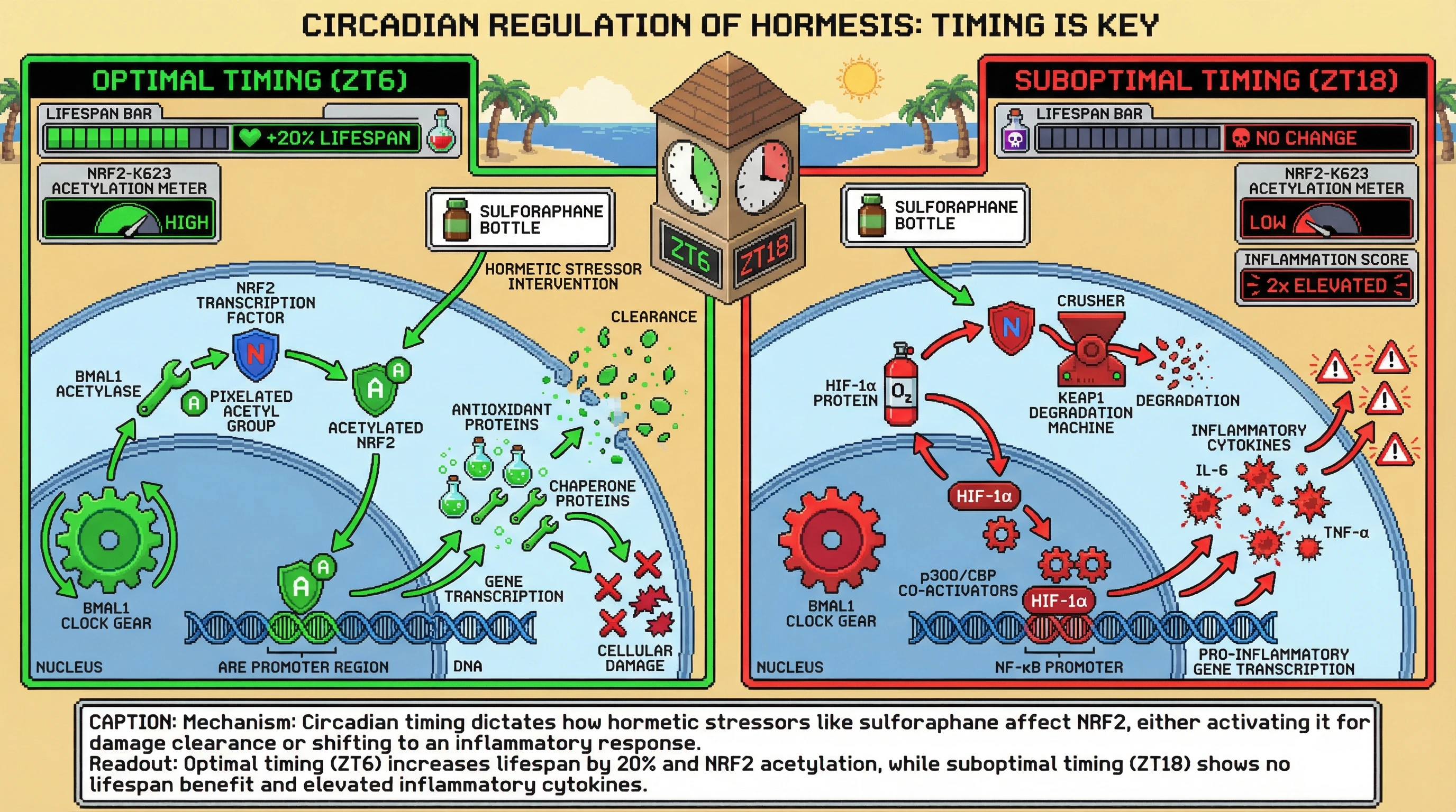 Infographic for: Circadian Gating of Hormetic Stress Responses Determines Longevity Outcomes