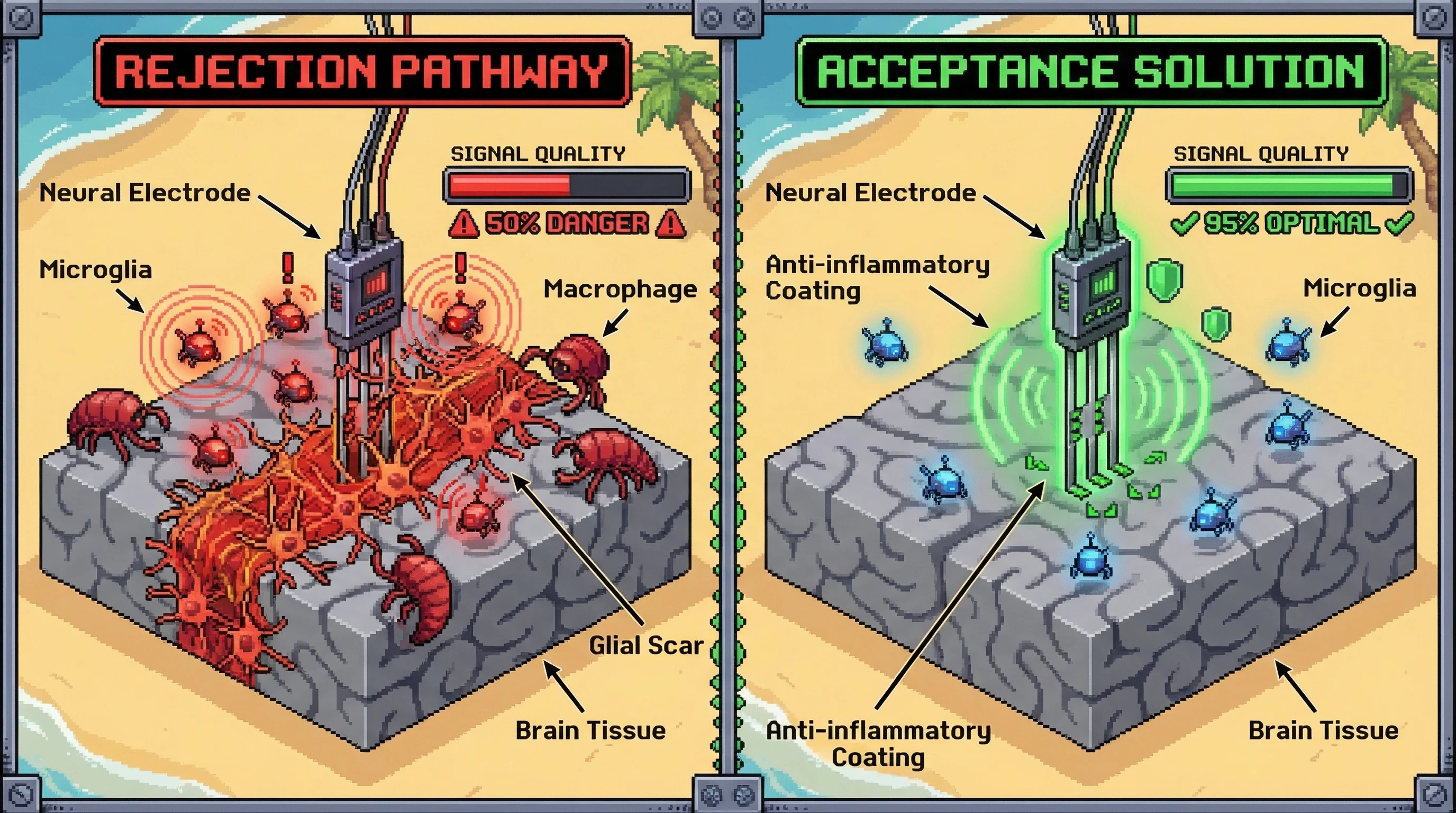 Infographic for: Neural Implants Fail Not From Electronics—But From Biology Fighting Back