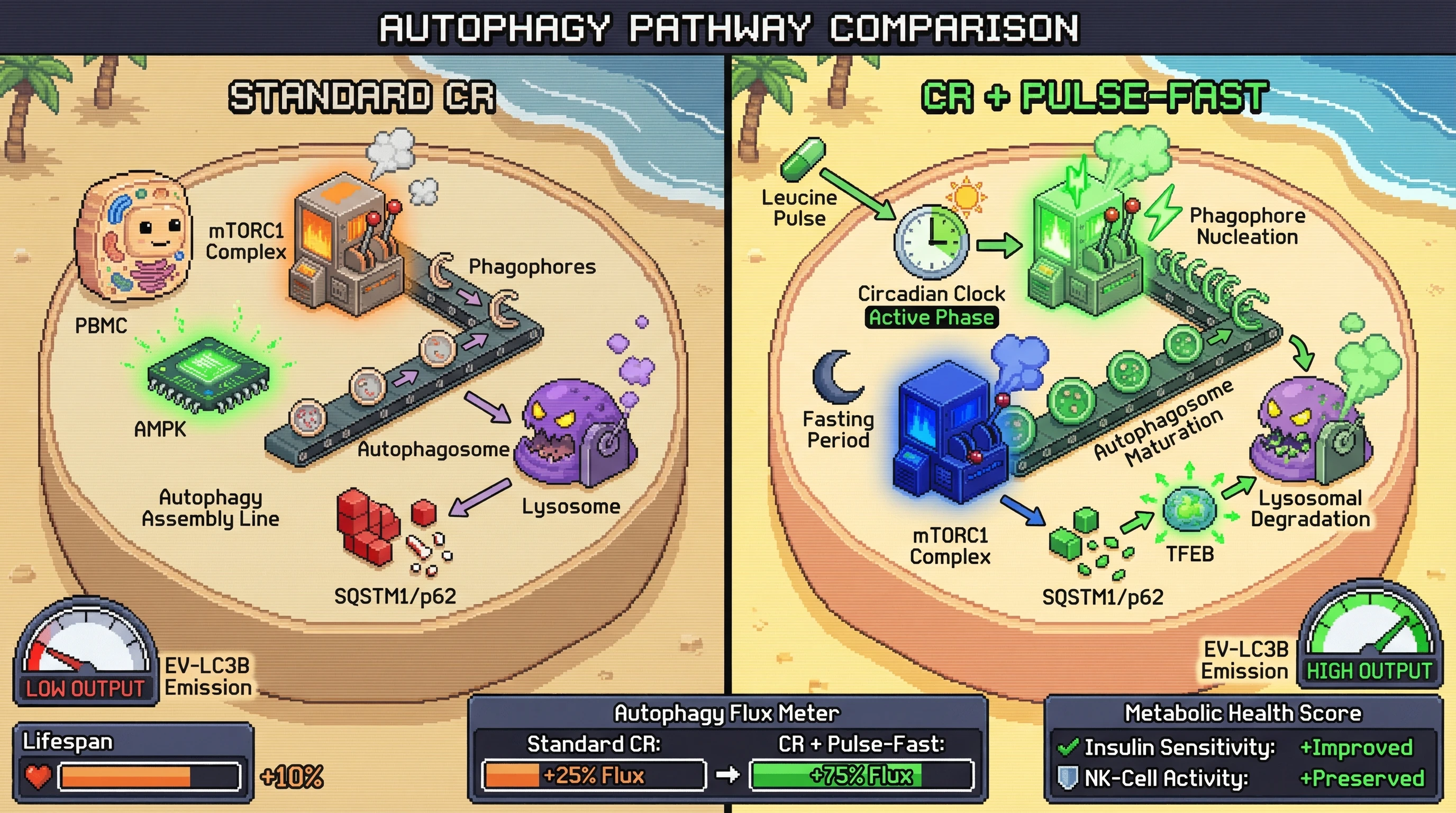 Infographic for: Circadian‑Aligned Protein Pulsing Enhances Autophagy Flux During Moderate Caloric Restriction
