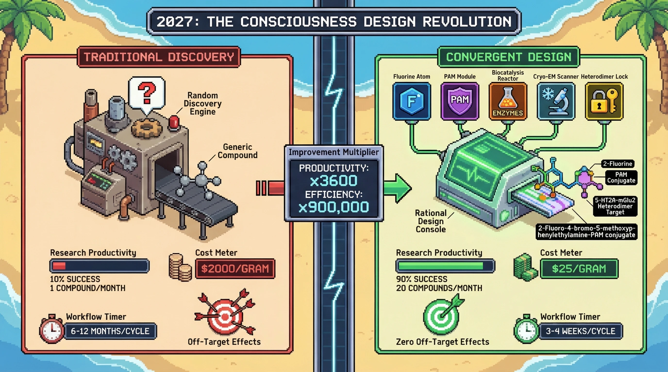 Infographic for: The Psychedelic Design Convergence: Why 2027 Will Be the Year of Rational Psychoplastogens