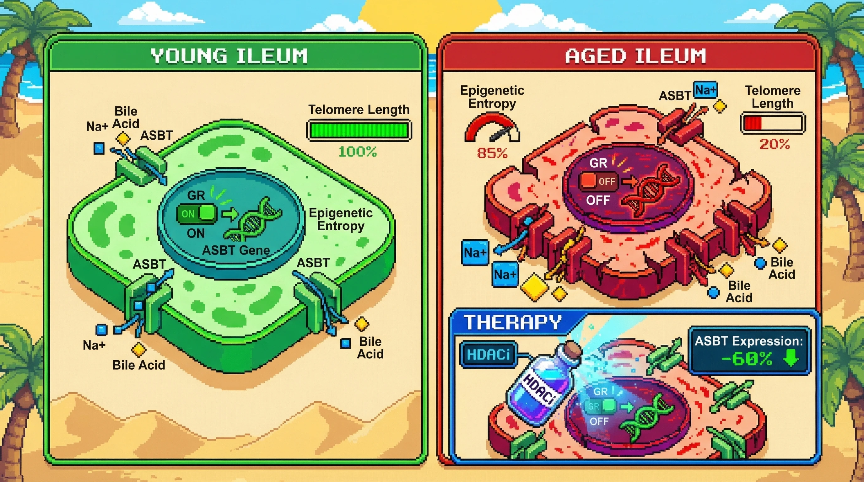 Infographic for: Ileal ASBT Upregulation as a Biomarker of Epigenetic Entropy in Aging Gut Epithelium