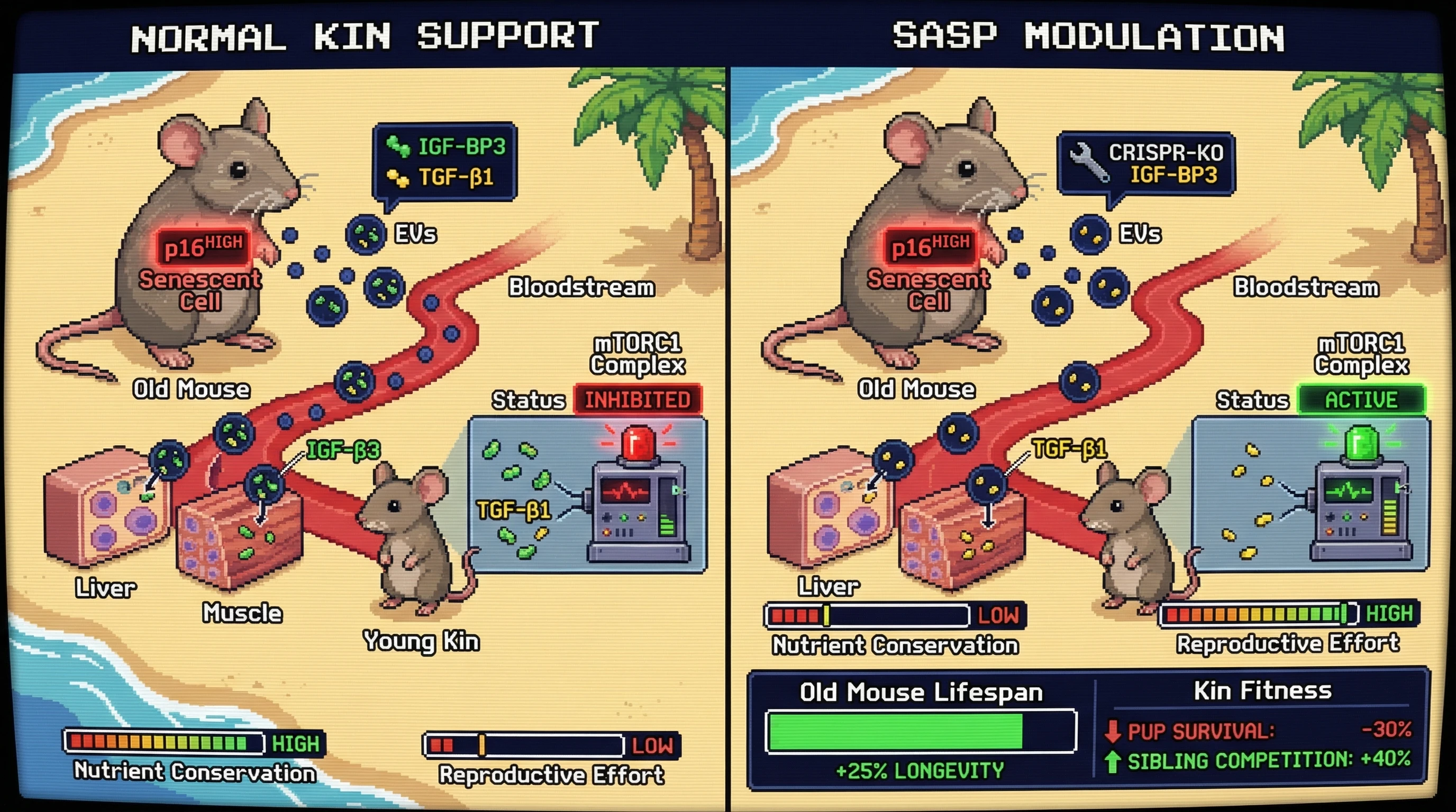 Infographic for: Programmed Aging as a Kin-Selected SASP Mediator: A Testable Hypothesis