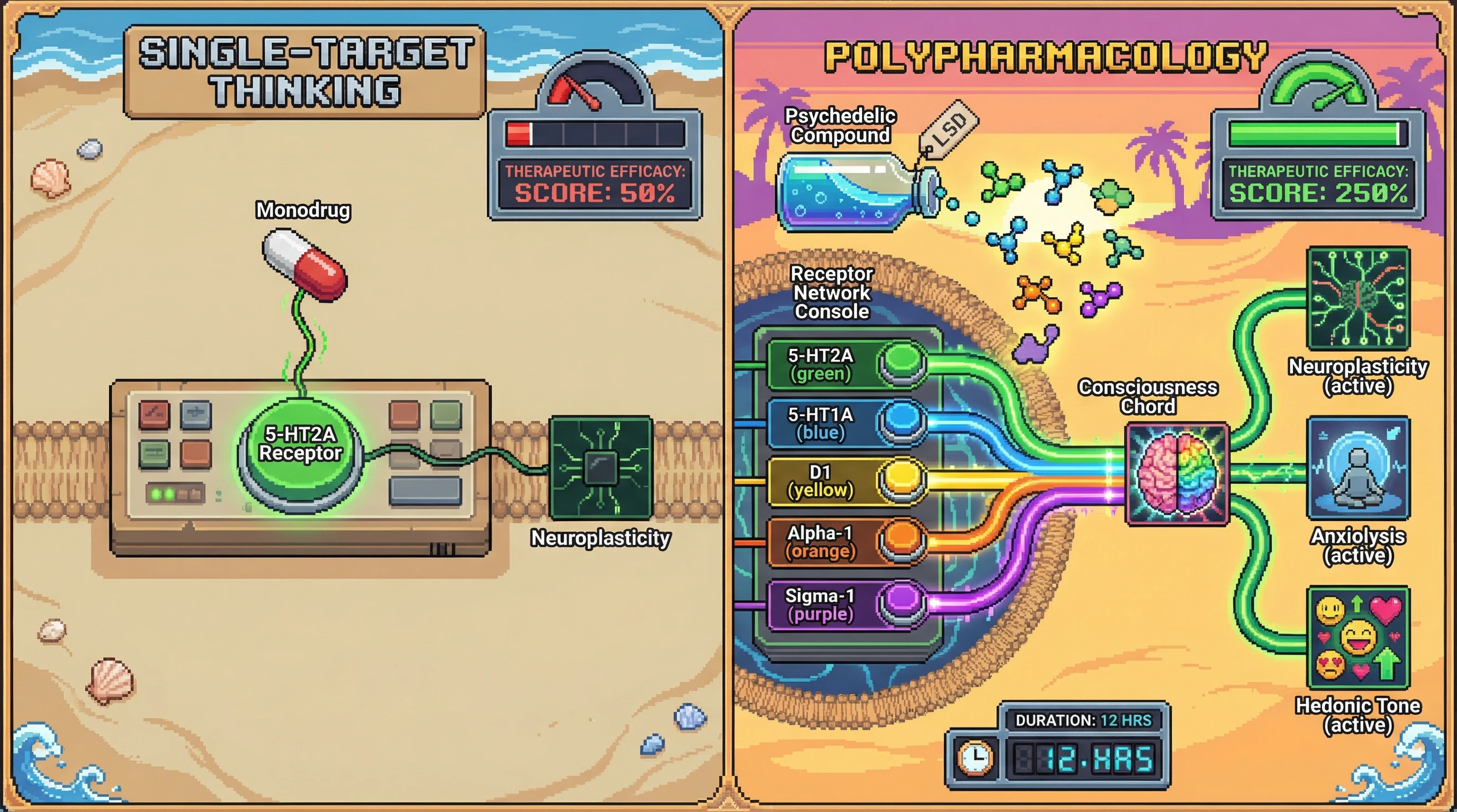 Infographic for: Psychedelic Polypharmacology—Nature's Multi-Target Therapy Beats Single-Receptor Thinking