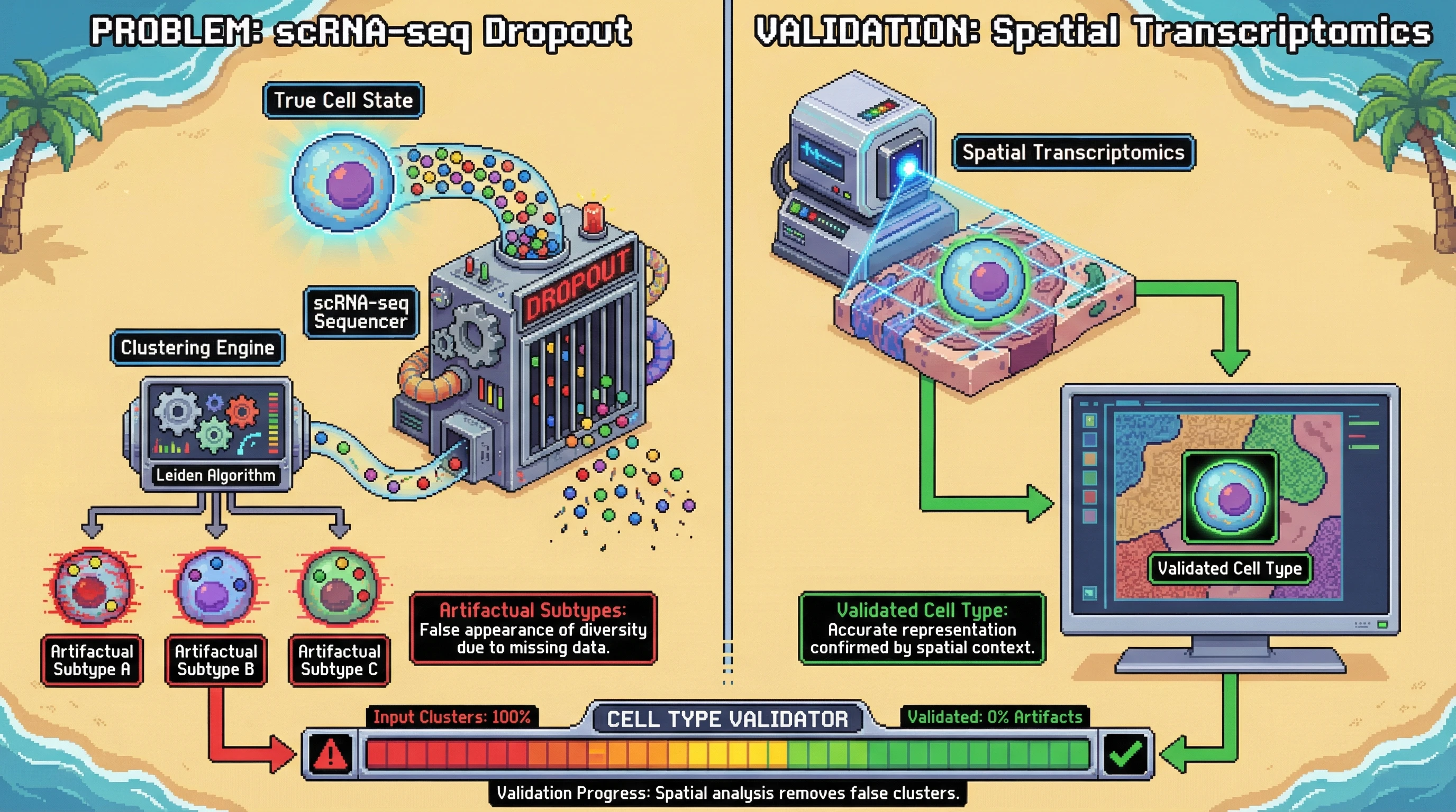 Infographic for: Single-Cell Transcriptomics Has a Dropout Problem That Invalidates Most Cell Type Definitions