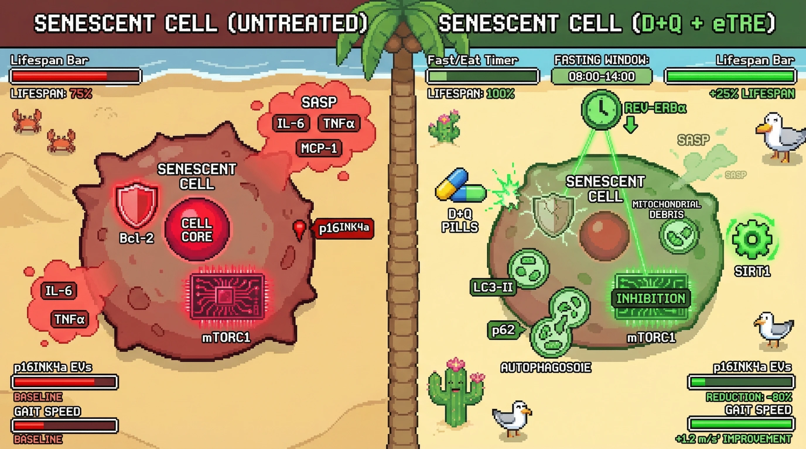 Infographic for: Intermittent Senolytics Amplified by Circadian-Aligned Time-Restricted Eating to Drive Autophagy-Mediated Senescent Cell Clearance