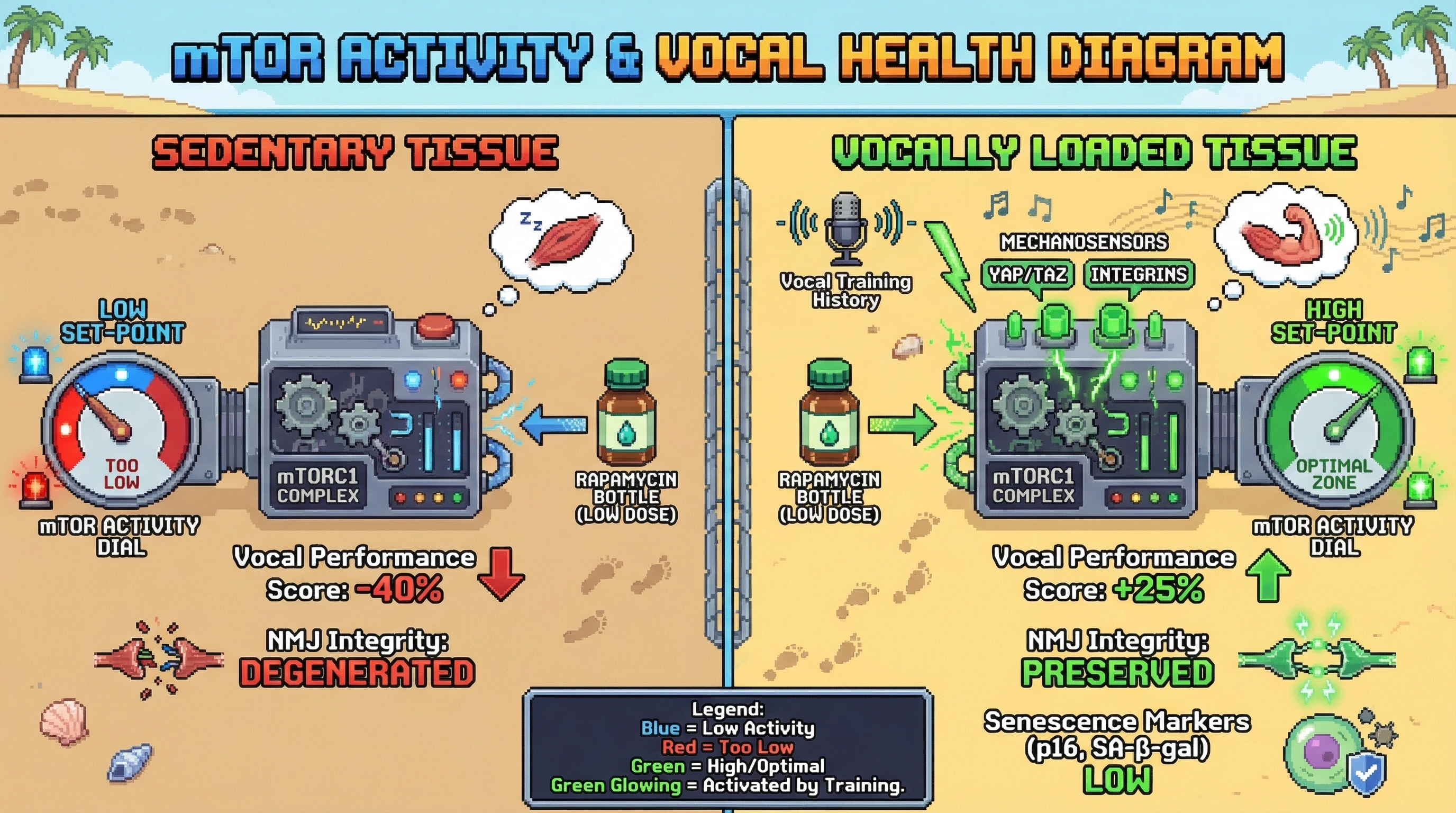 Infographic for: The mTOR Set-Point Hypothesis: Behavioral Loading as a Tissue-Specific Calibrator of Rapamycin Sensitivity in Aging Vocal Folds