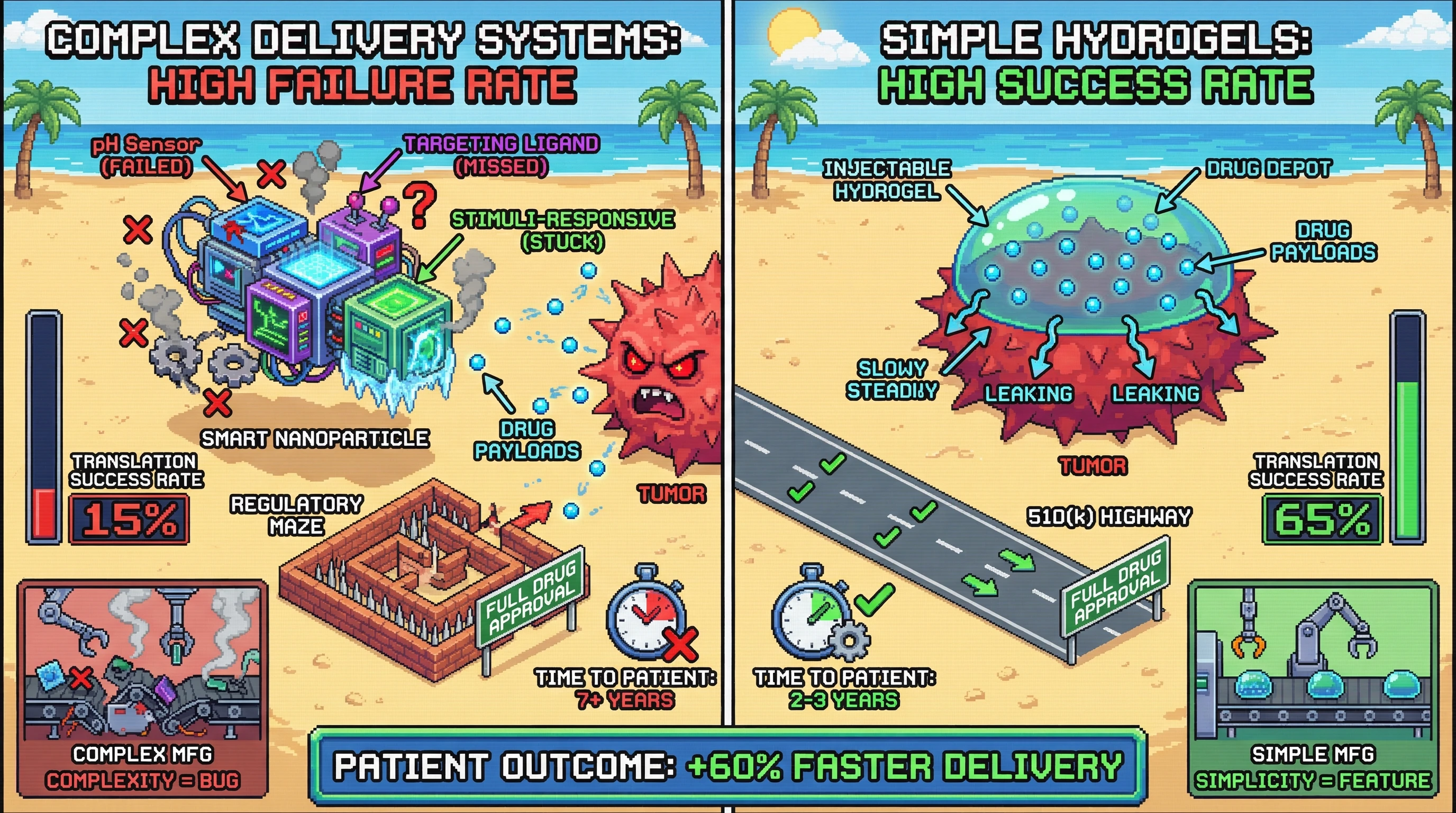 Infographic for: Injectable Hydrogel Printing: Why the Simplest Delivery System May Beat the Smartest