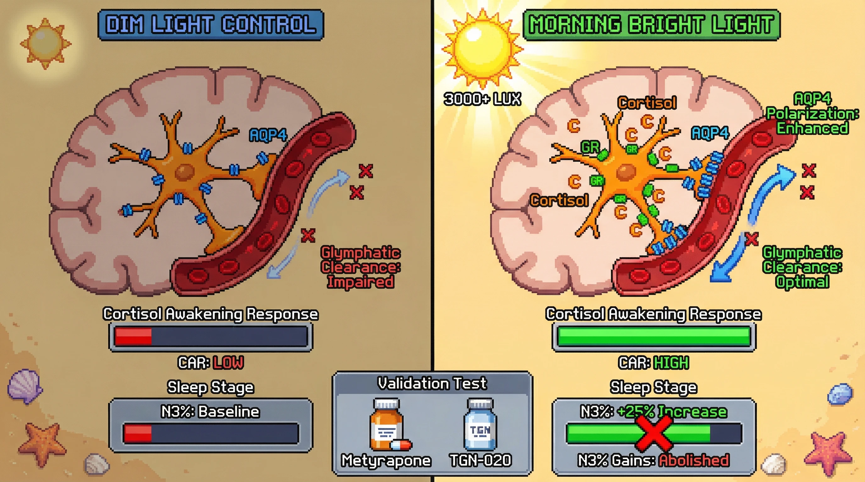 Infographic for: Morning Light‑Induced Cortisol Awakening Response Drives Glymphatic Clearance and Boosts Slow‑Wave Sleep