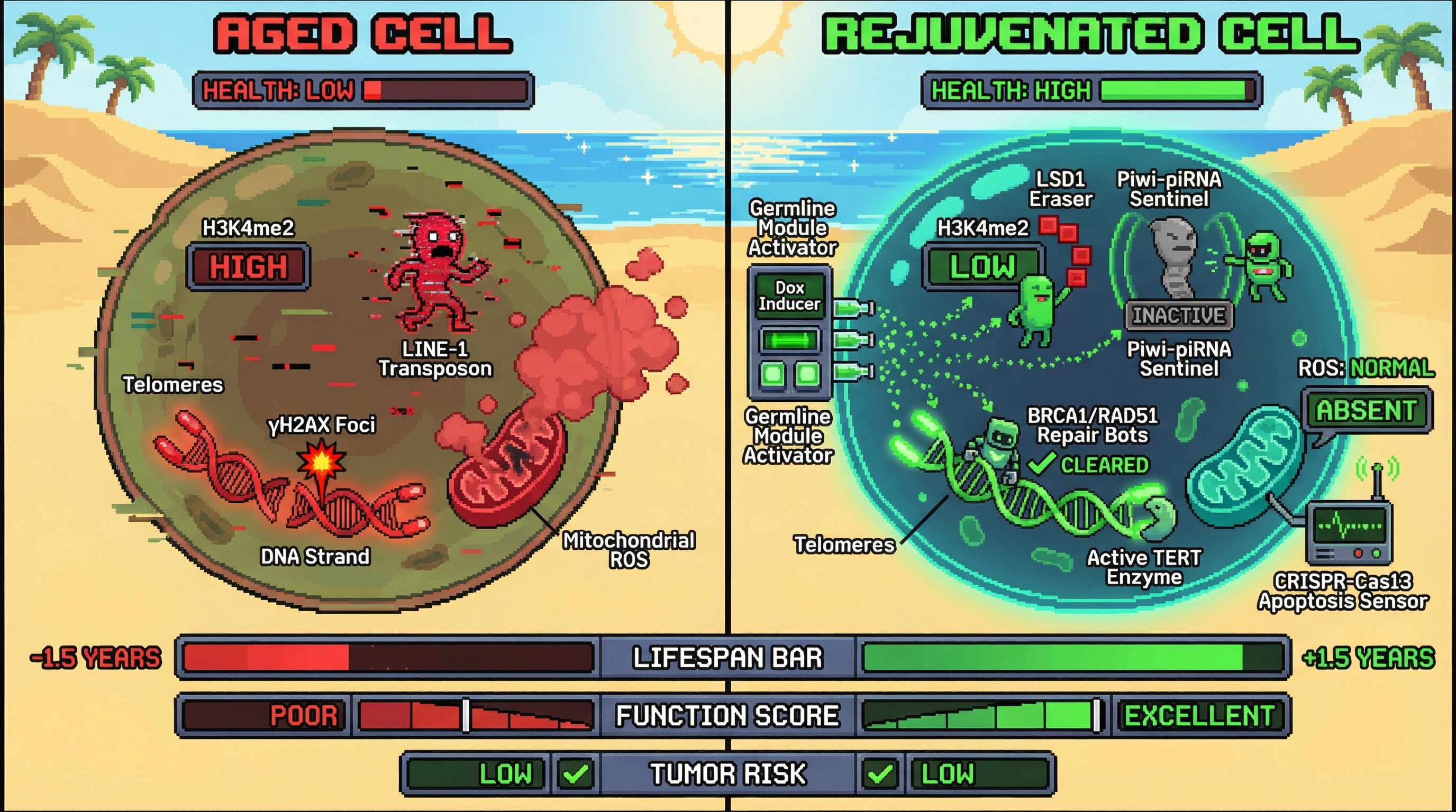 Infographic for: Inducing Germline‑Grade Quality Control in Somatic Cells to Achieve Transgenerational‑Like Rejuvenation