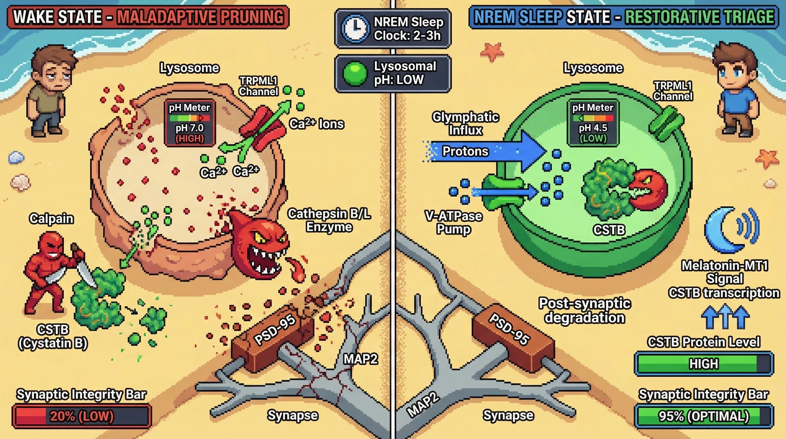 Infographic for: Sleep‑Dependent Lysosomal Reboot: CSTB‑Mediated Cathepsin Control as the Glymphatic Autopsy Mechanism