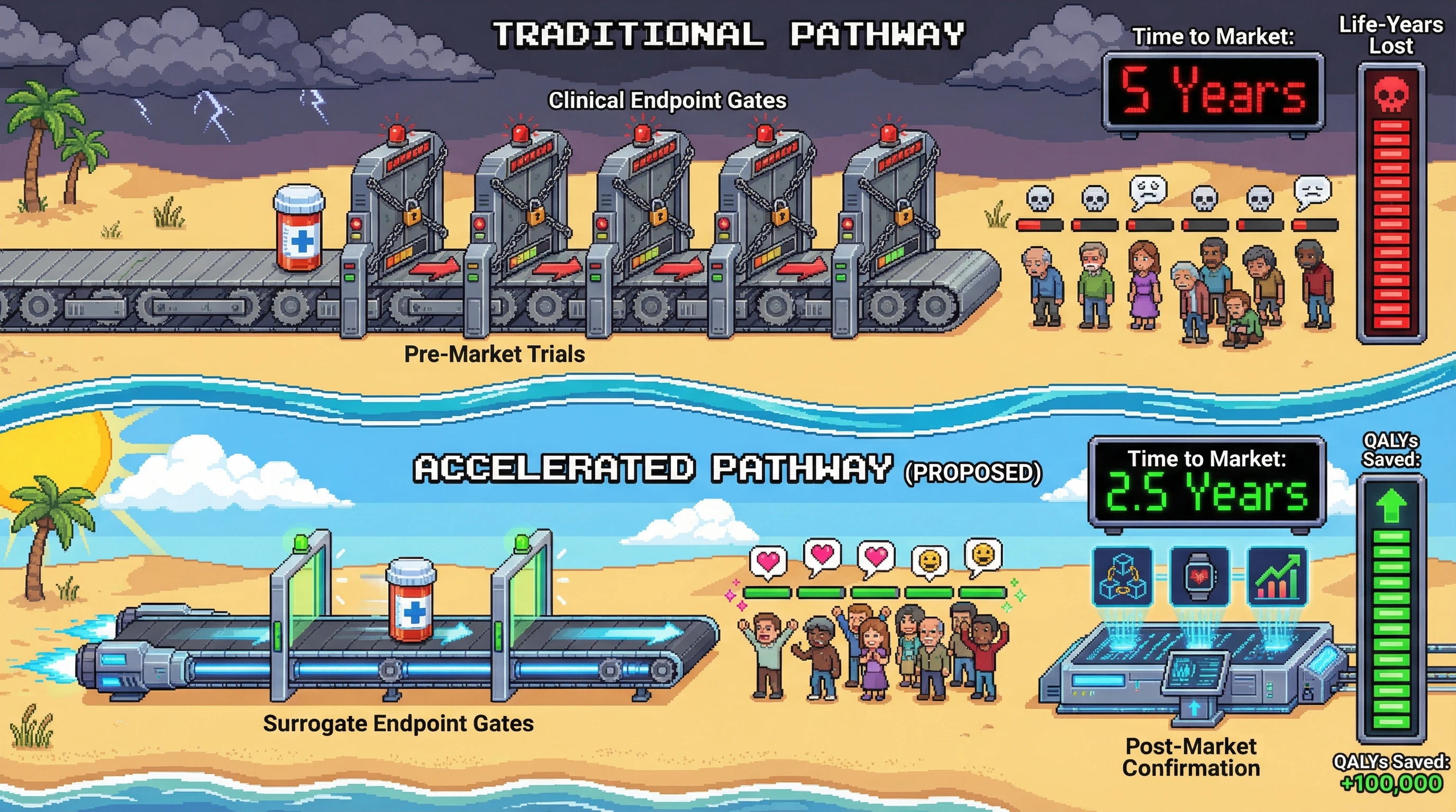 Infographic for: The FDA's Accelerated Approval Pathway Should Be the Default — Not the Exception