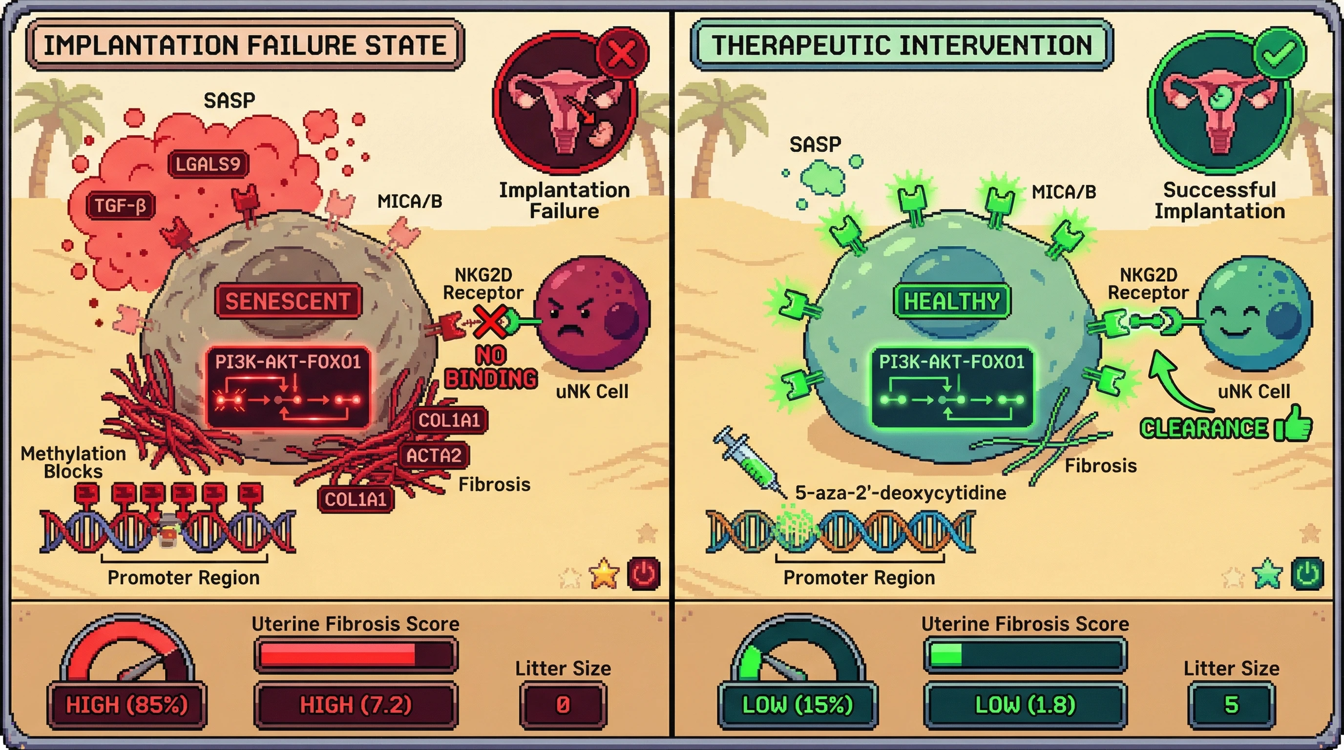 Infographic for: NKG2D Ligand Silencing Unlocks Chronic Endometrial Stromal Senescence and Drives Implantation Failure